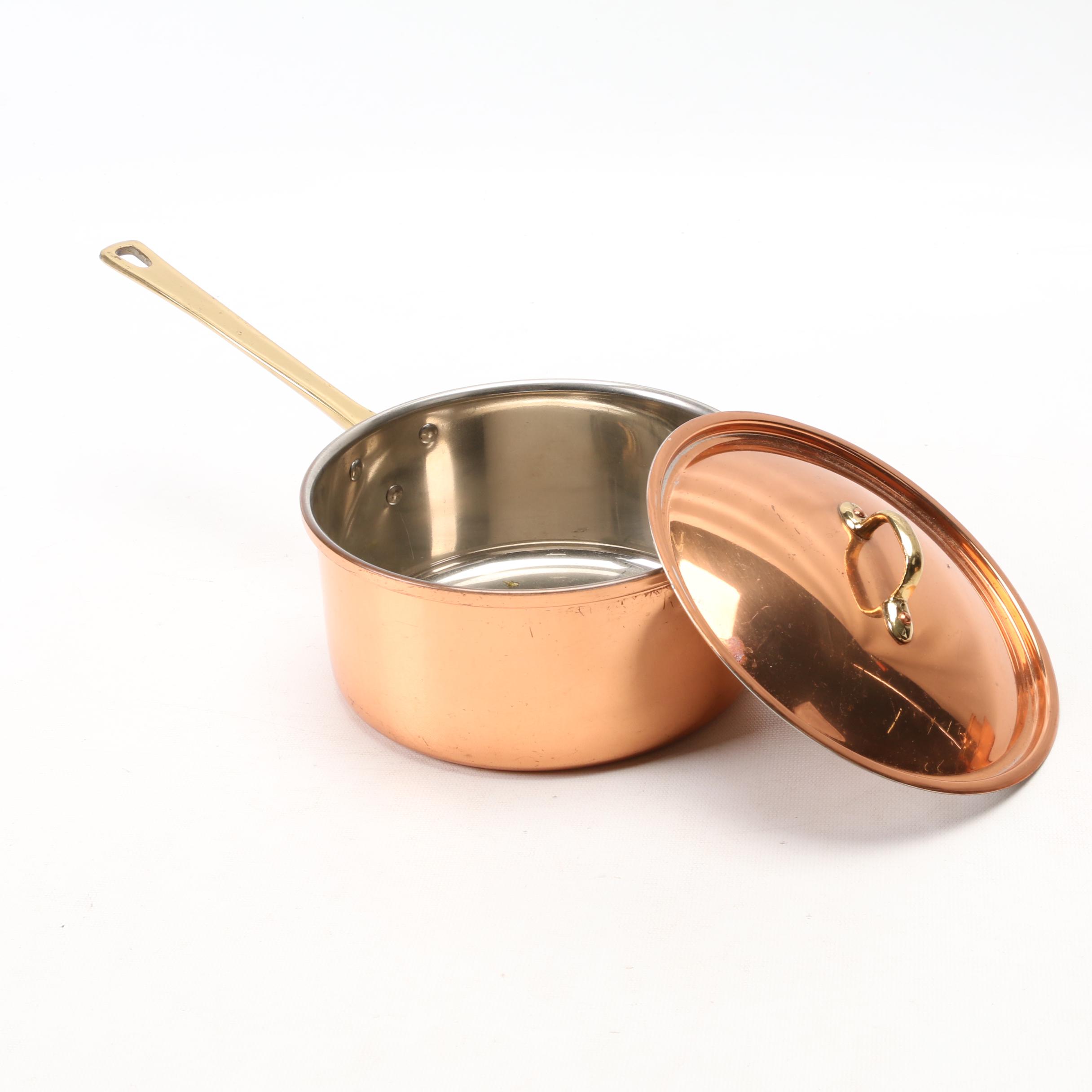Old Dutch International Copper Clad Pots and Pans and Douro Copper Colander