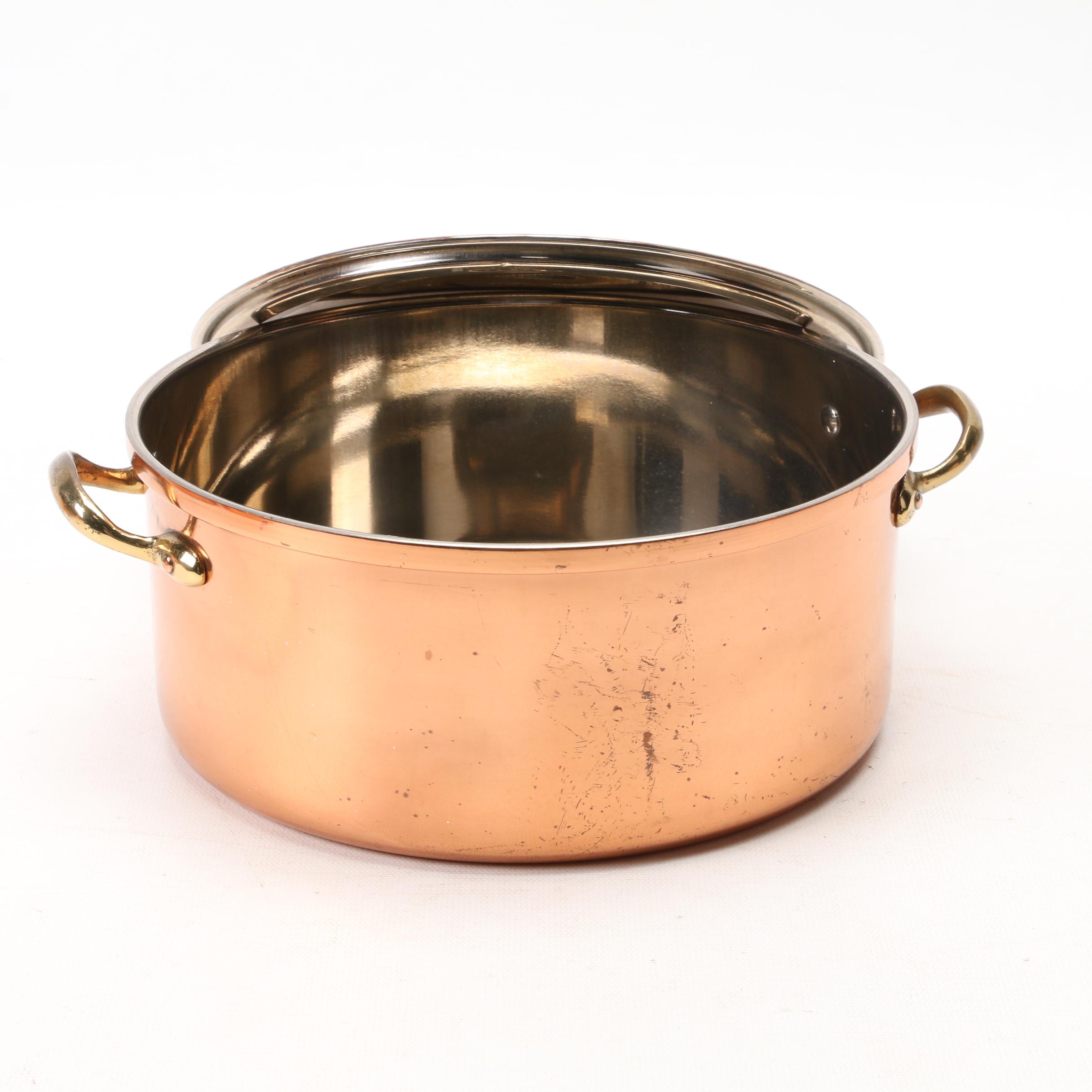 Old Dutch International Copper Clad Pots and Pans and Douro Copper Colander