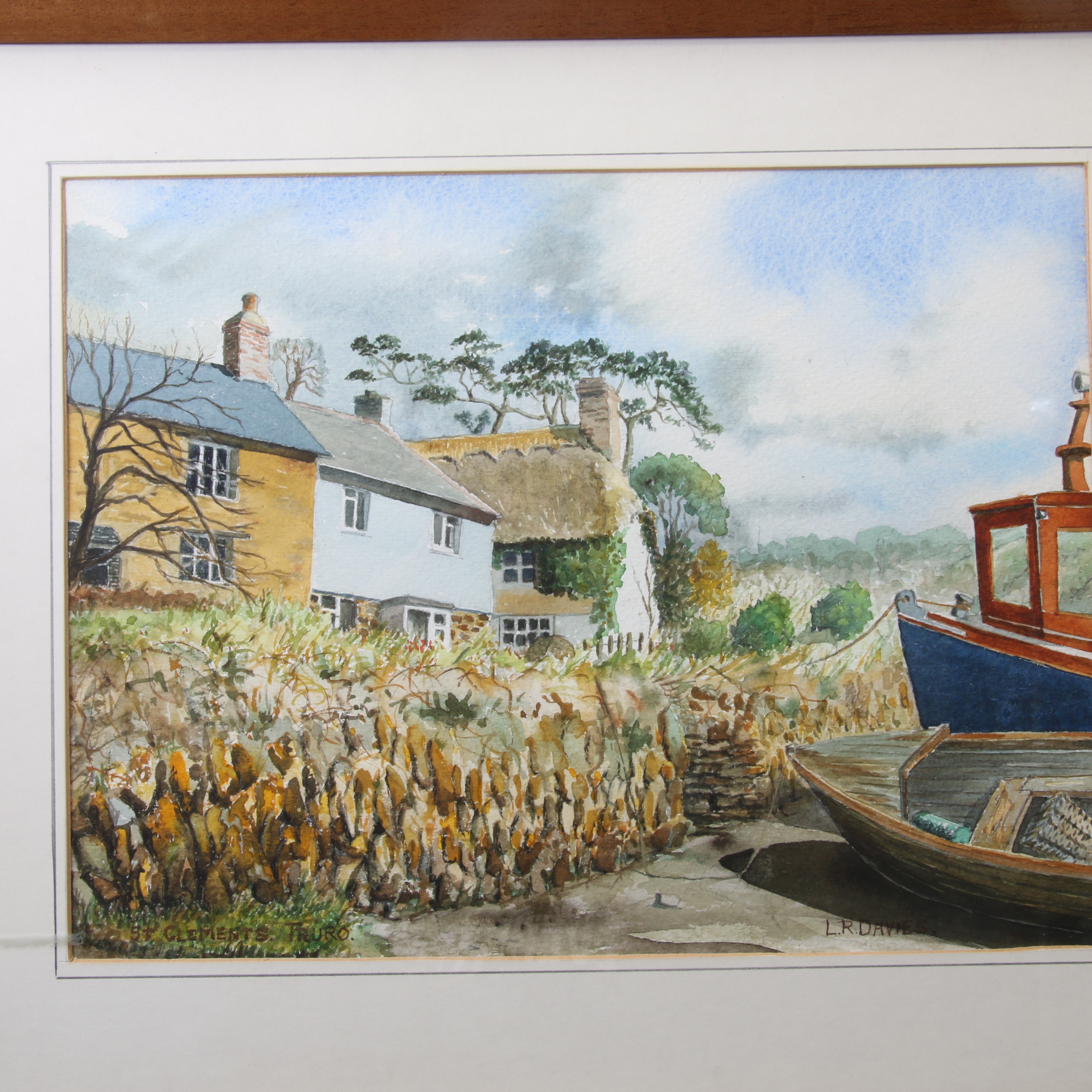 L.R. Davies Watercolor Painting "St. Clement's Truro"