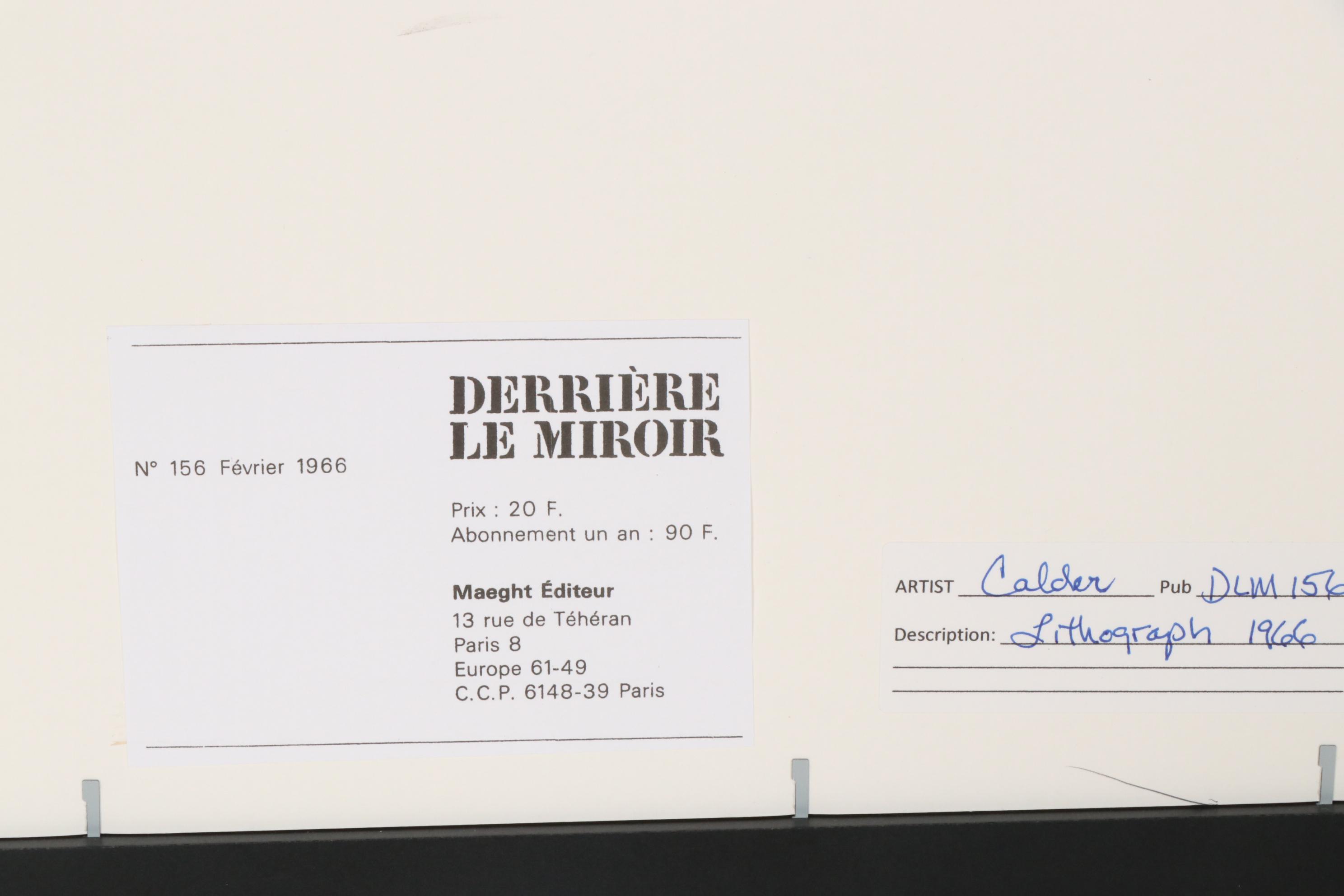 Alexander Calder Color Lithograph for "Derrière le Miroir", 1966