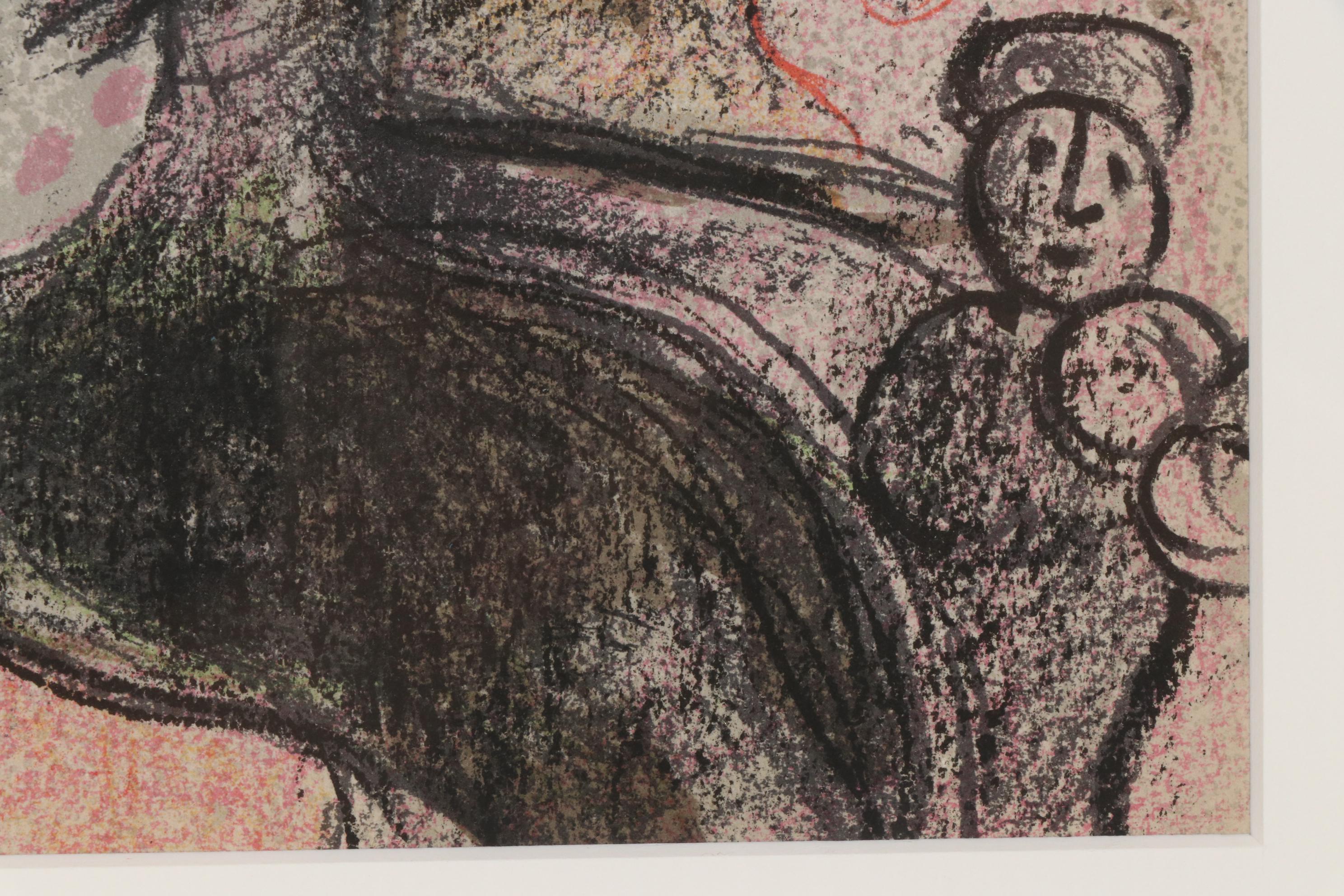 Marc Chagall Color Lithograph "Wandering Musicians", 1963