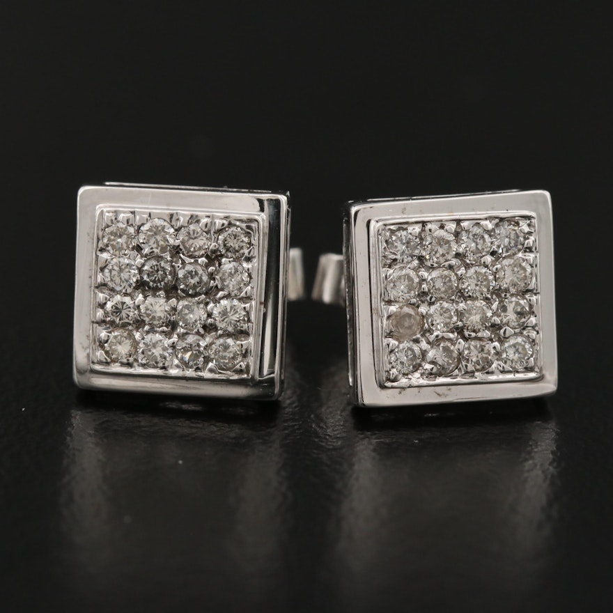 14K Diamond Cluster Earrings