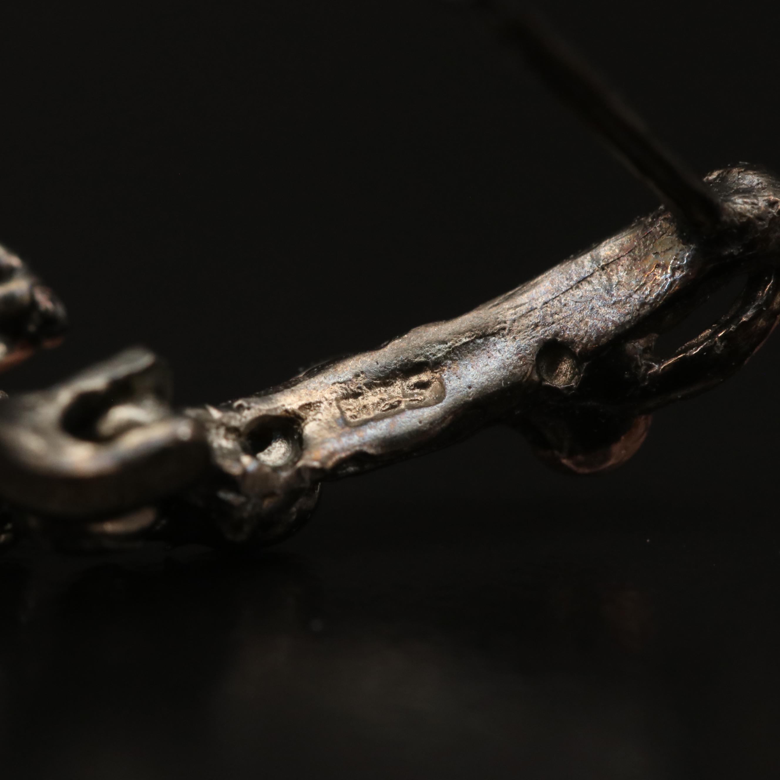 Sterling Silver Pearl and Emearld Tree Motif Earrings