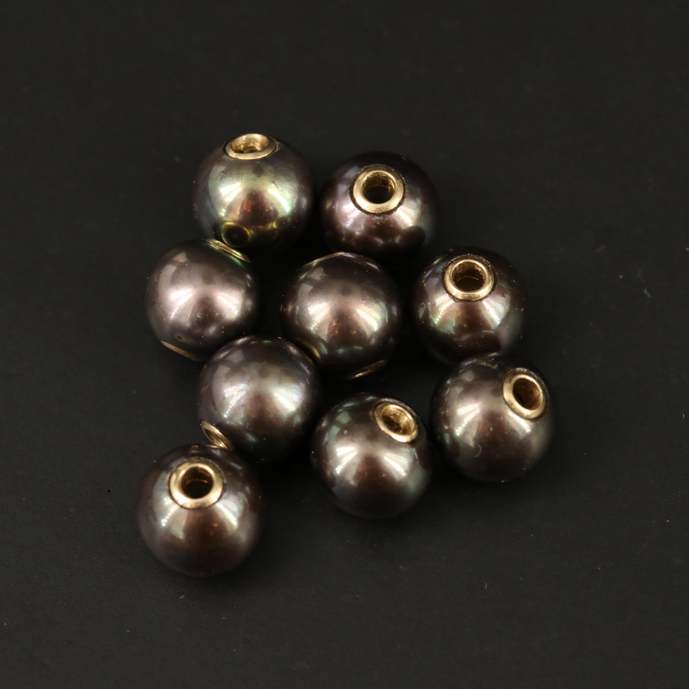 Loose Pearl Beads with 14K Bezels