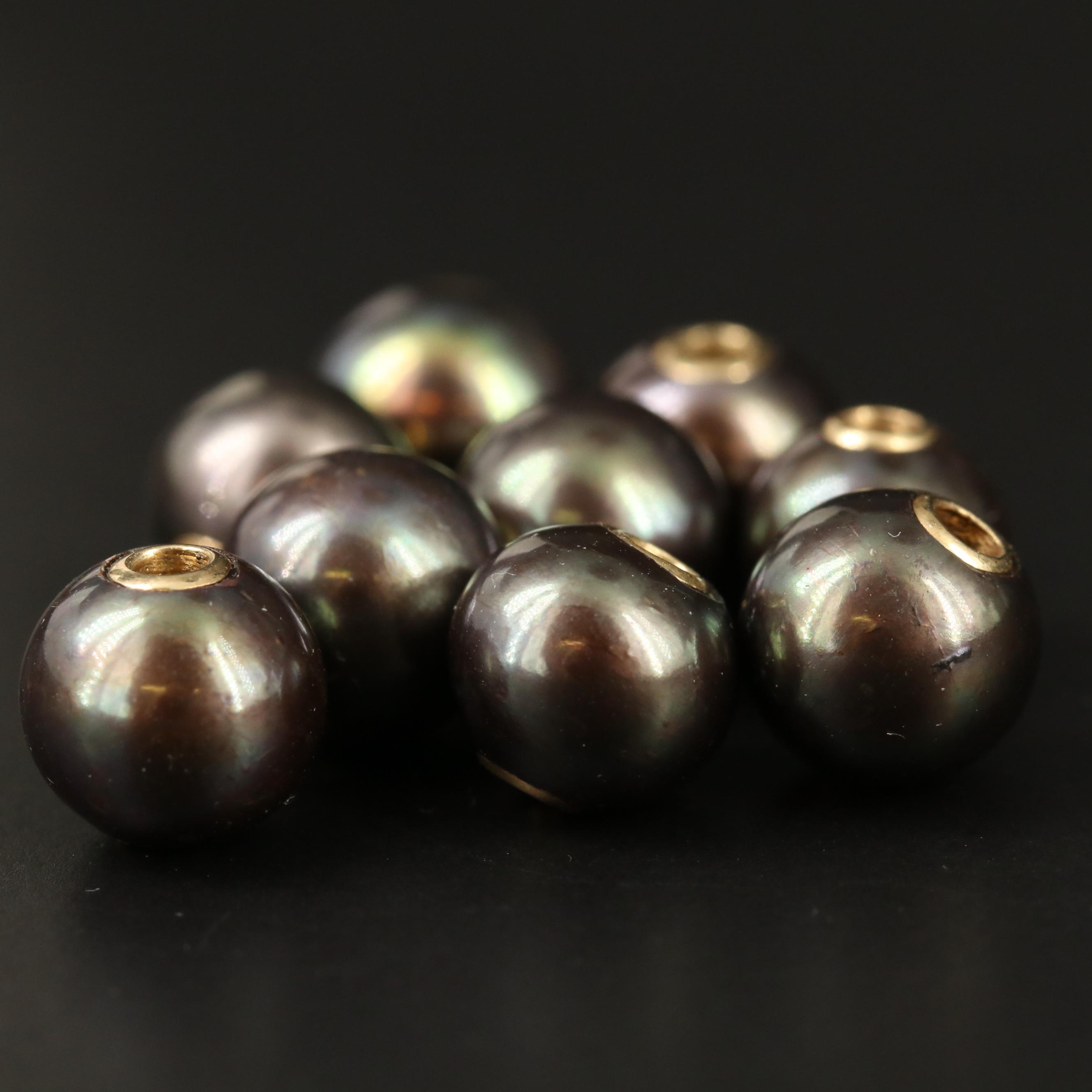 Loose Pearl Beads with 14K Bezels