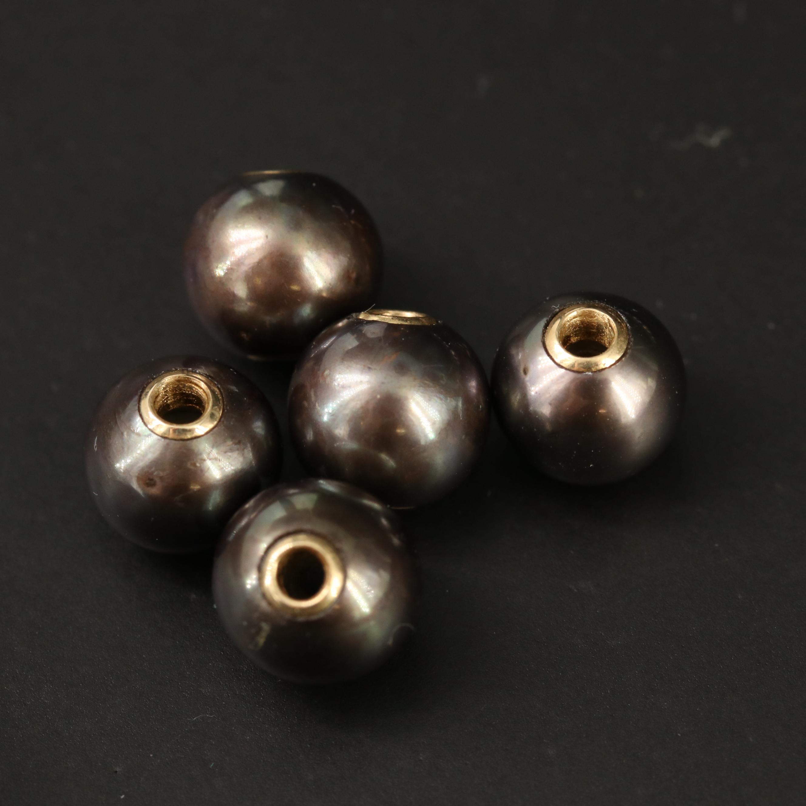 Loose Pearl Beads with 14K Bezels