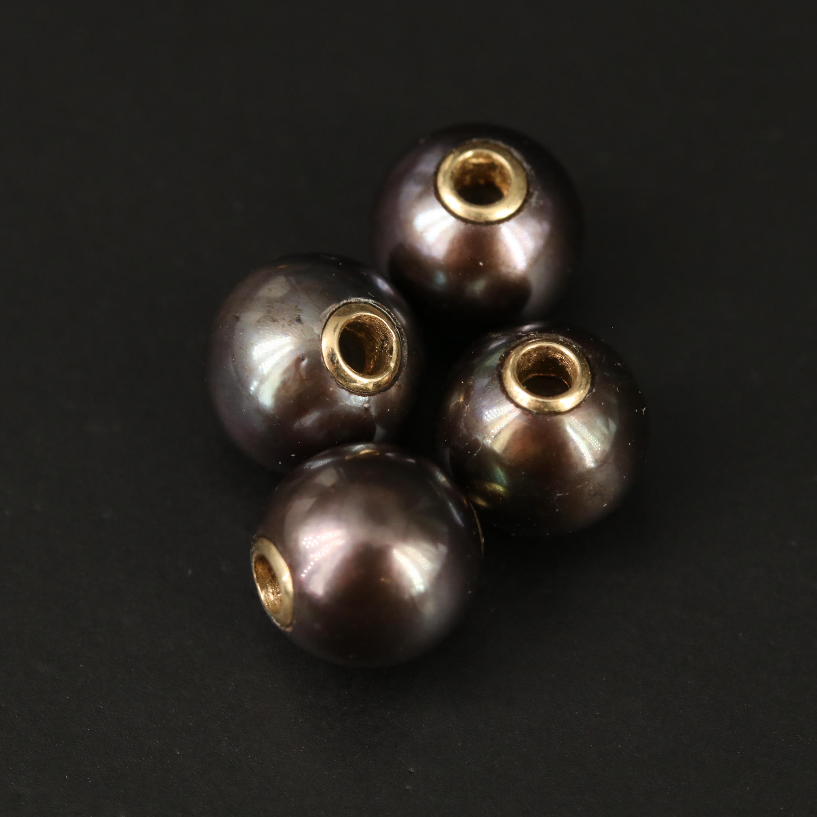 Loose Pearl Beads with 14K Bezels