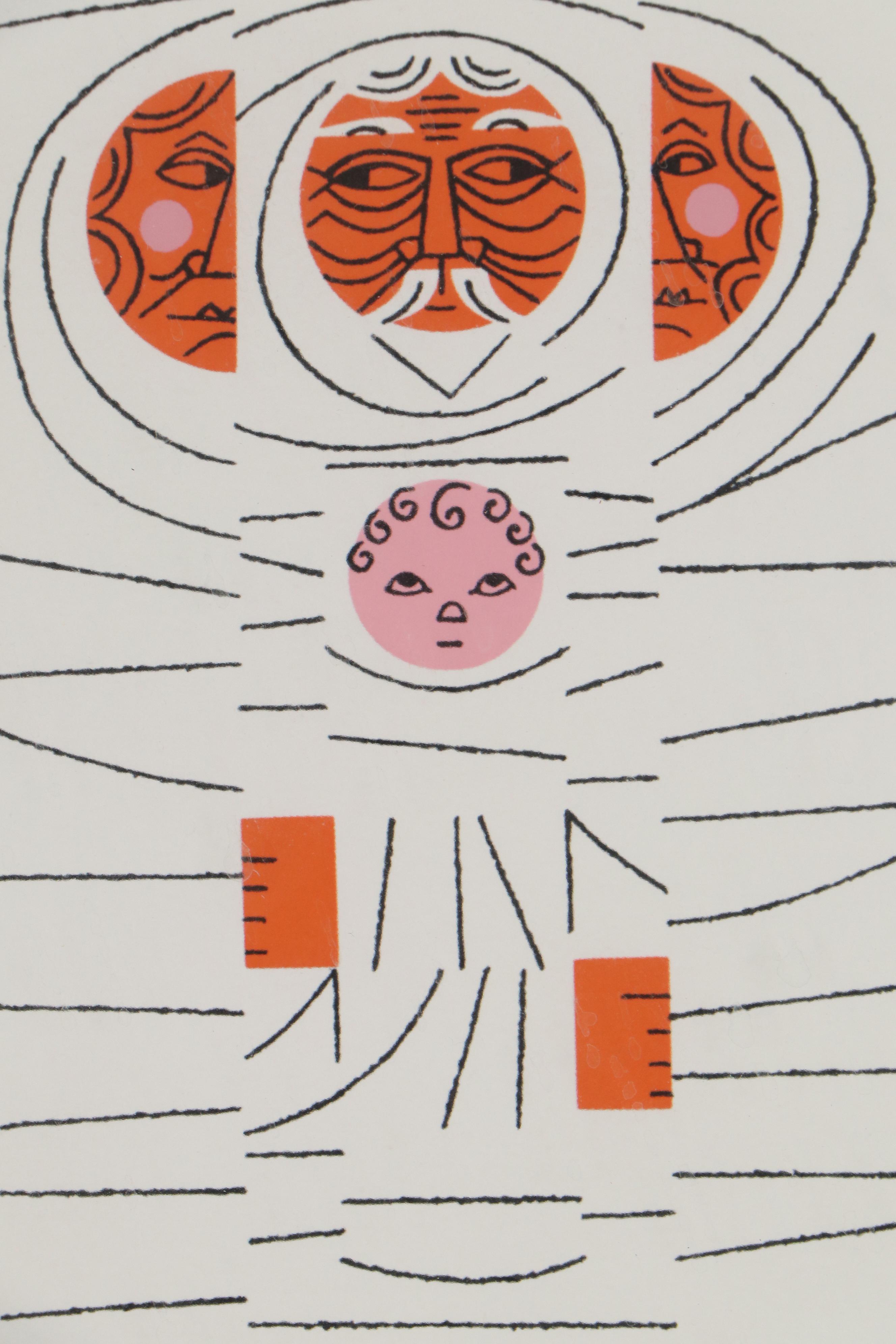 Edie Harper Serigraph "Solomon Sez"