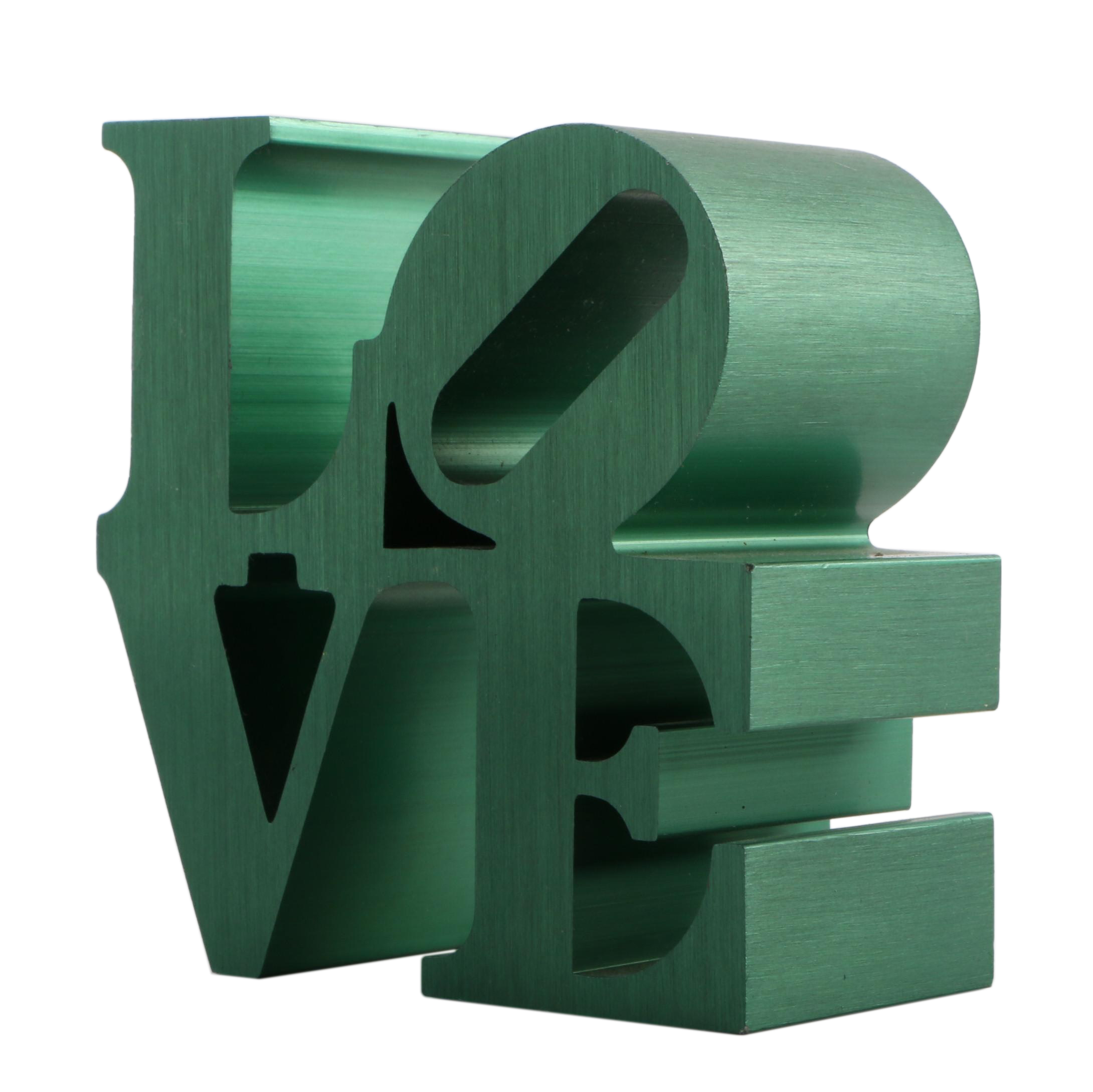 Brushed Metal "Love" Paperweight After Robert Indiana