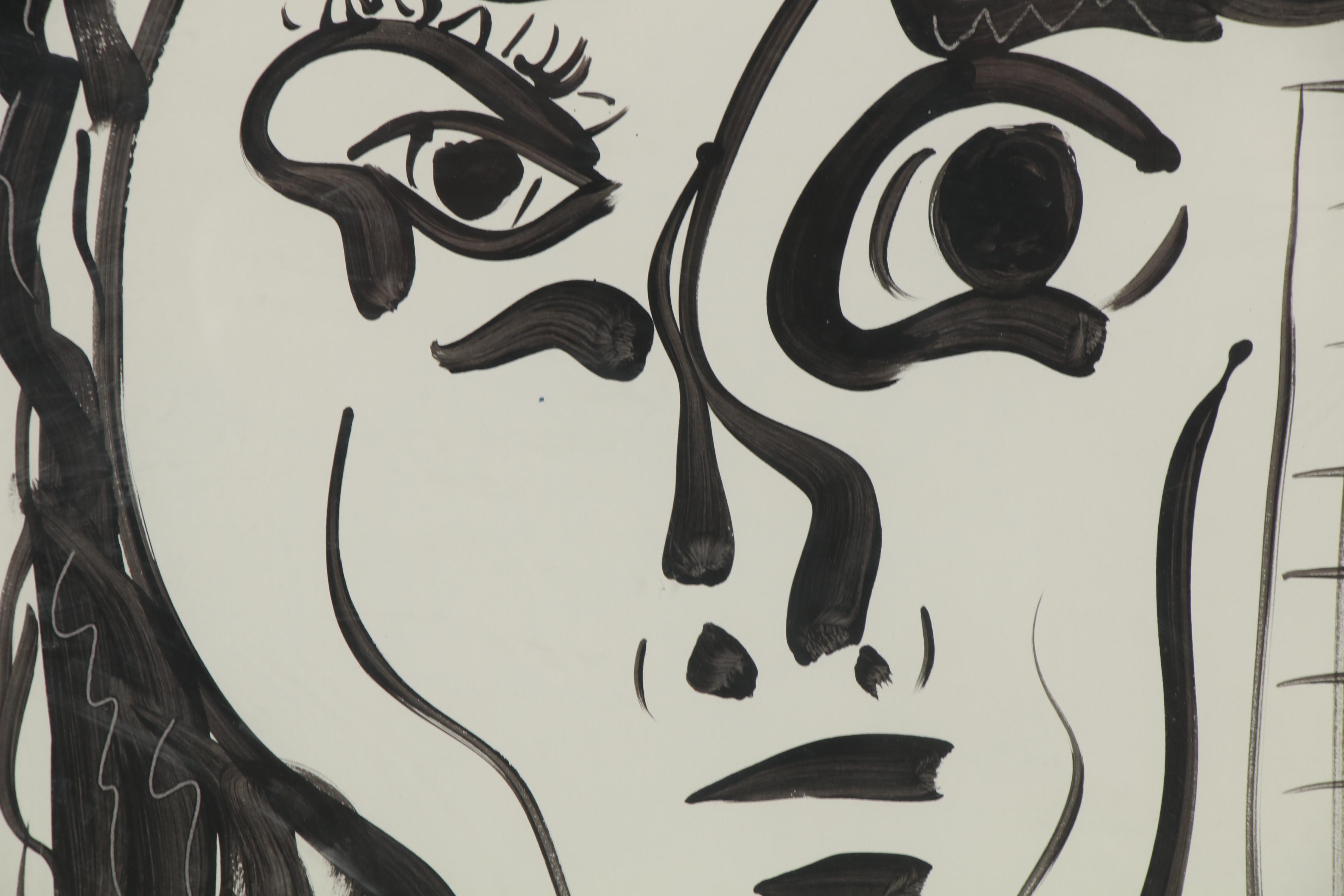 Peter Keil Abstract Portrait Acrylic Painting "Matador", 1979