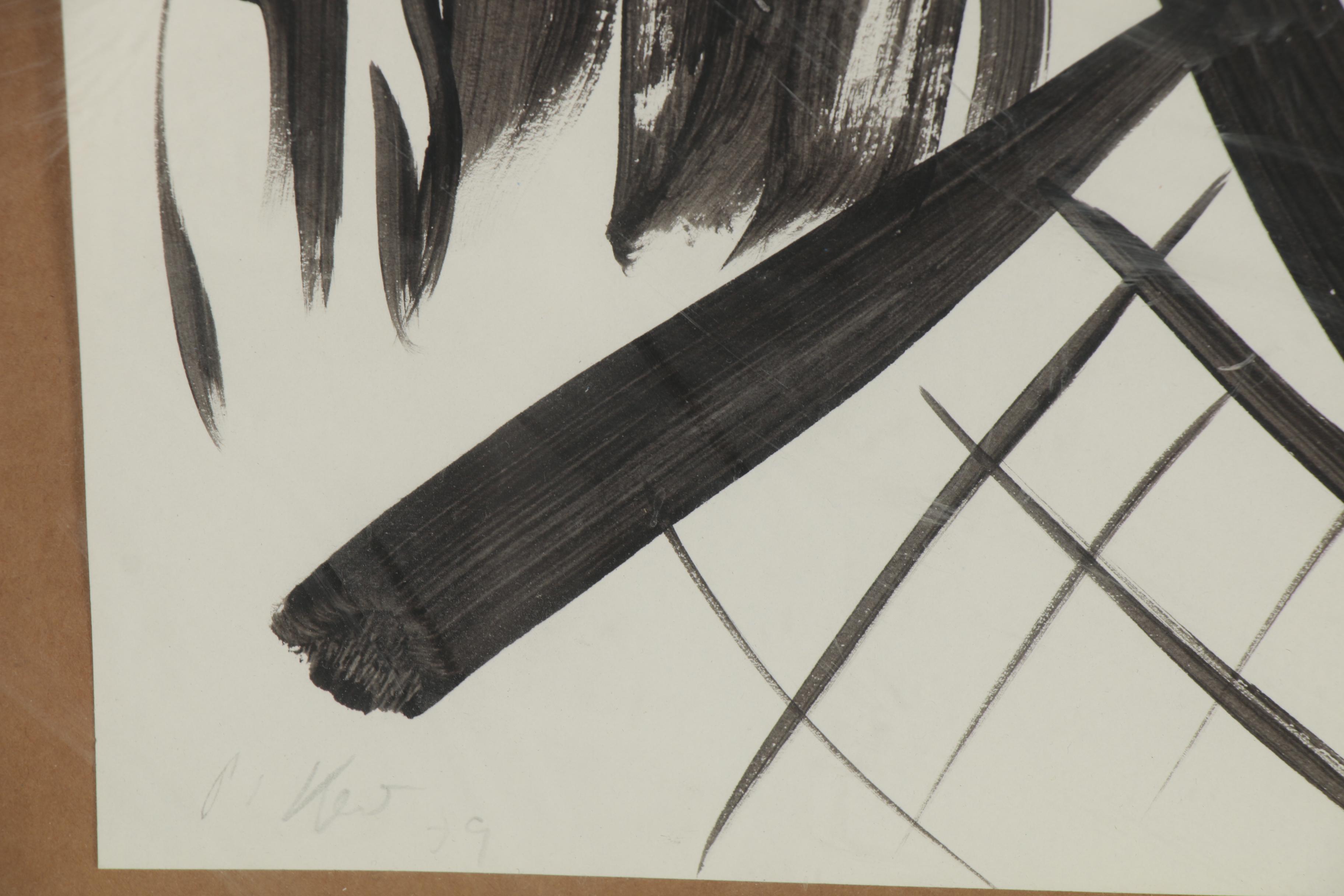 Peter Keil Abstract Portrait Acrylic Painting "Matador", 1979