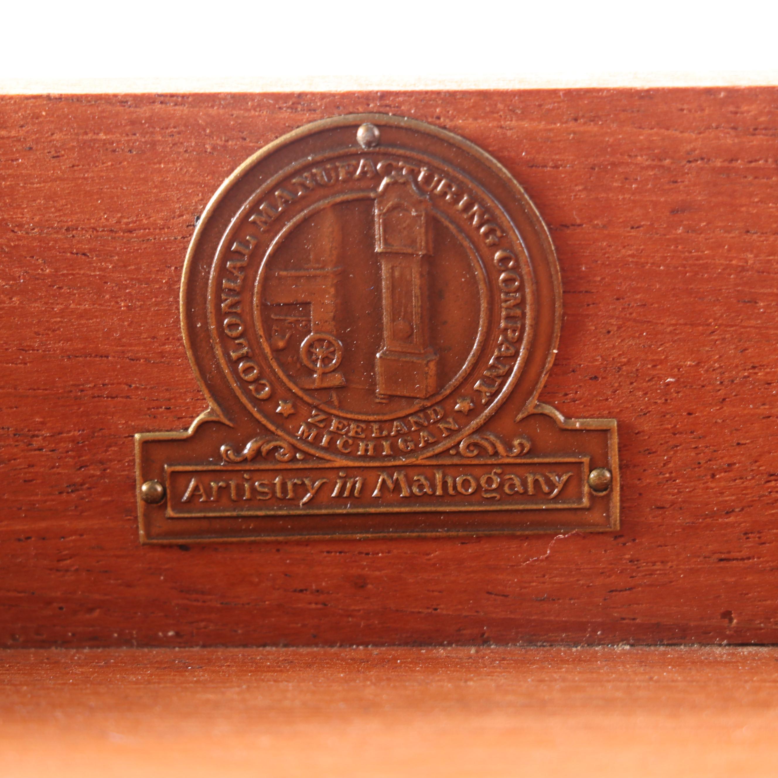 Colonial Mahogany Lecturn Stand with Embossed Leather Top