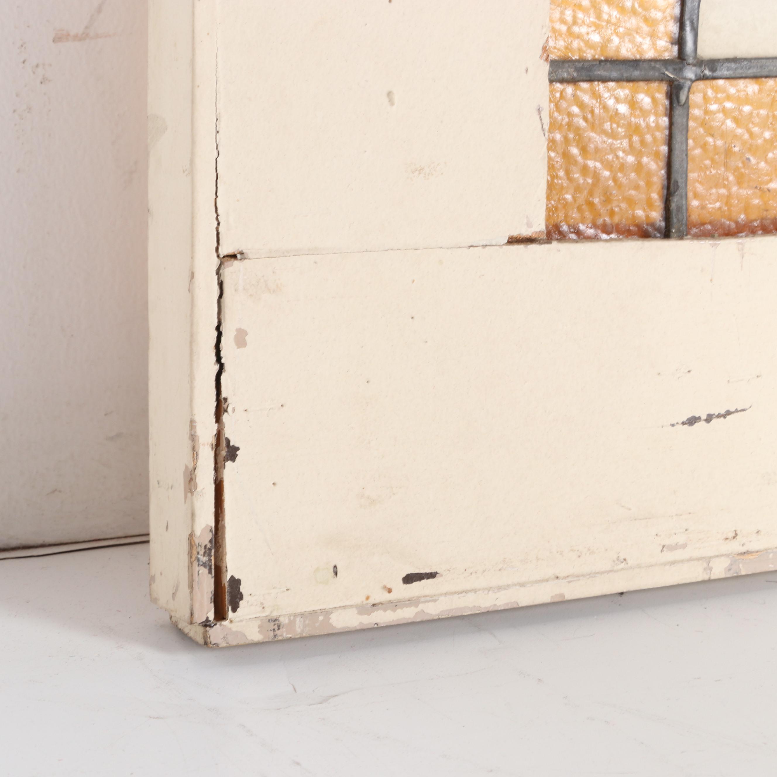 Stained Glass Framed Window Panel, Vintage