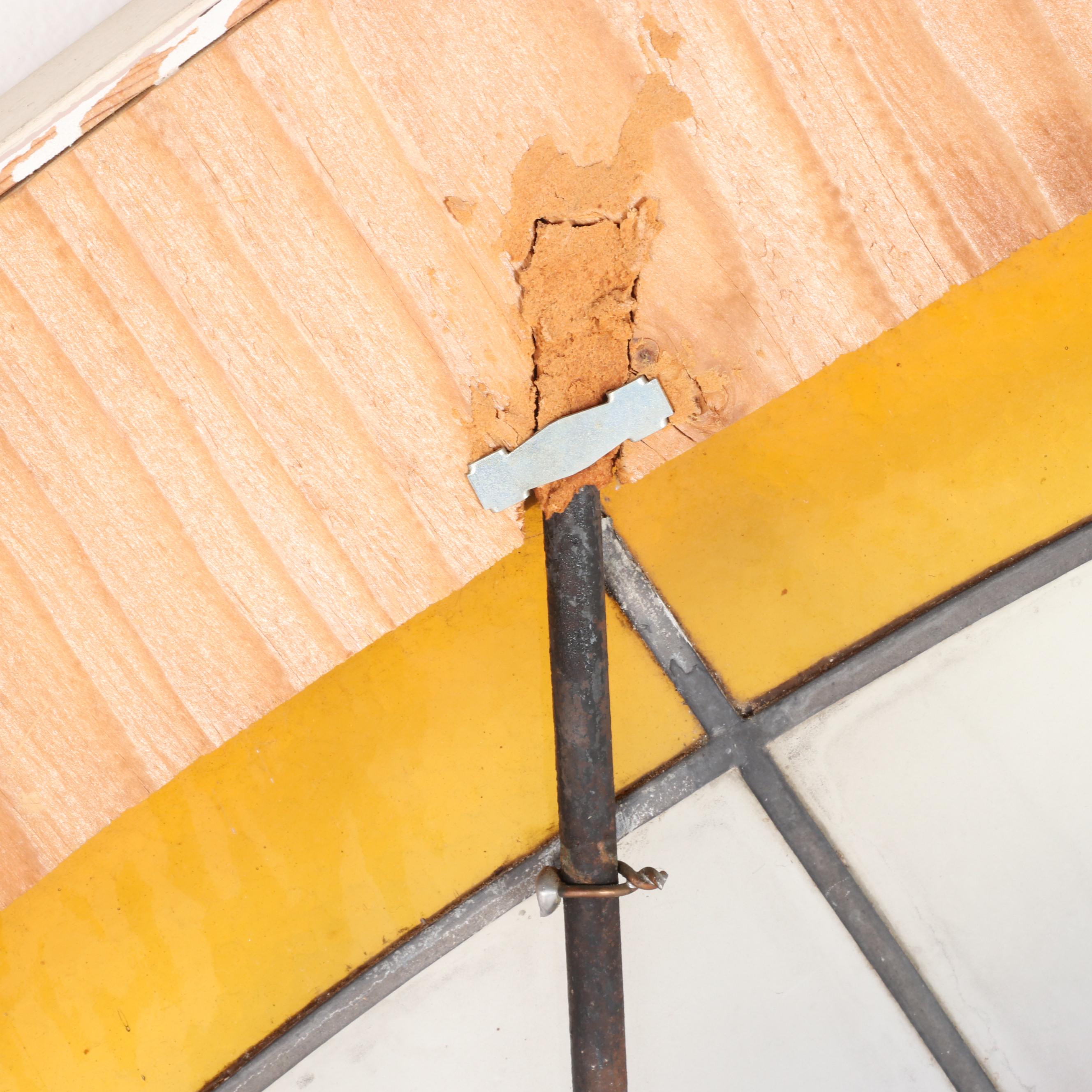 Stained Glass Framed Window Panel, Vintage