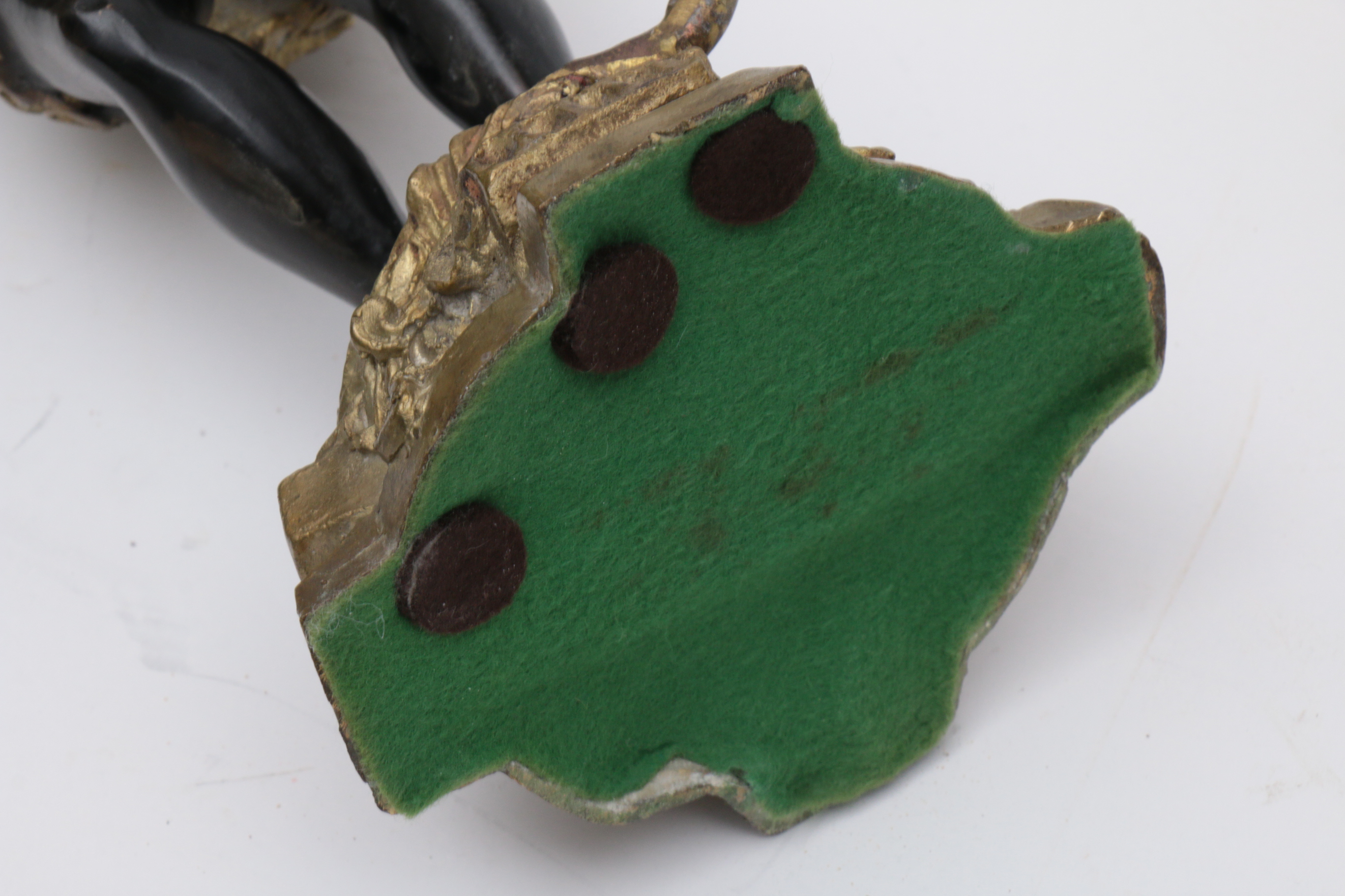 Pair of French Doré Bronze and Ebony Blackamoor Candlesticks, Mid-20th Century