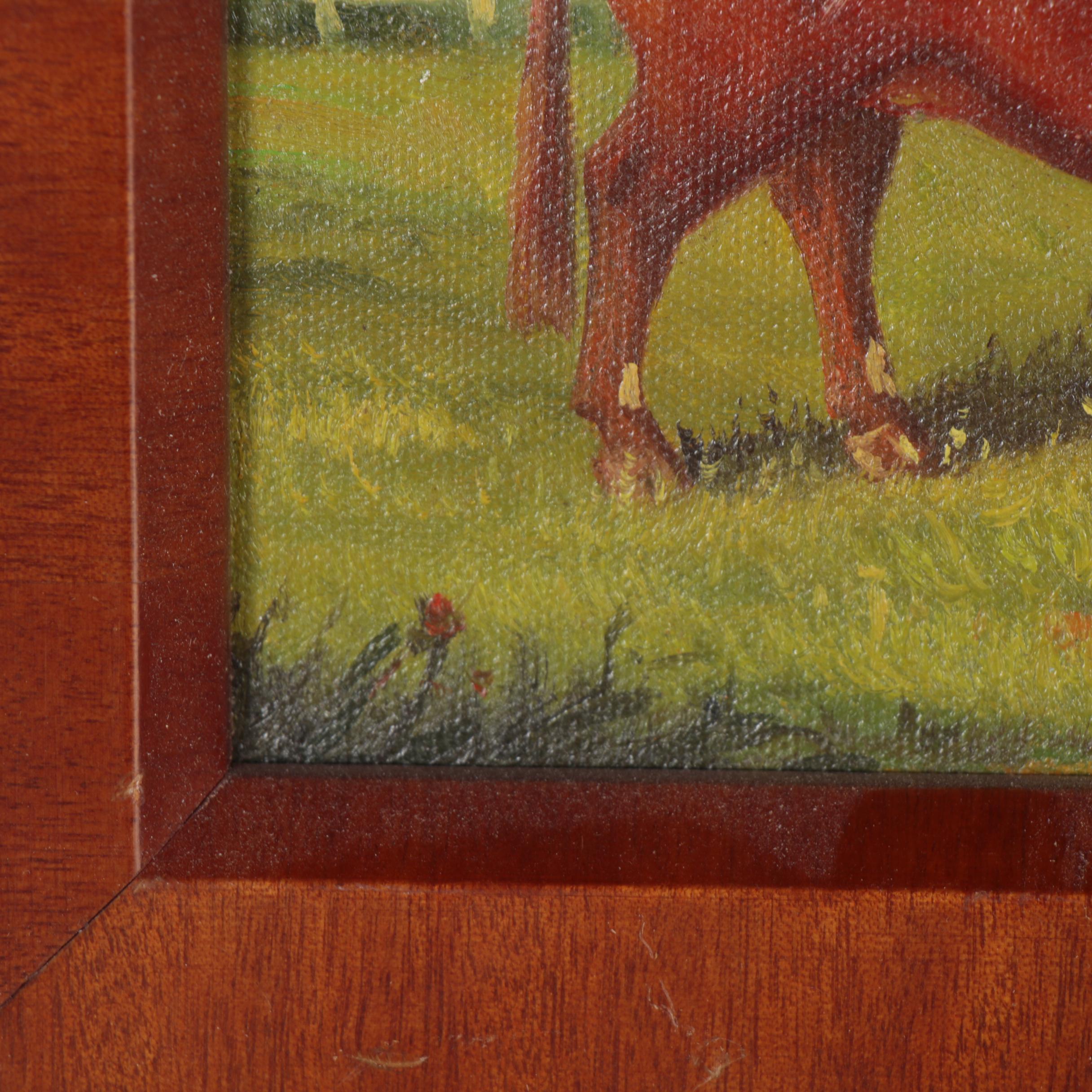 Folk Art Painting of a Prized Competition Bull, 20th Century