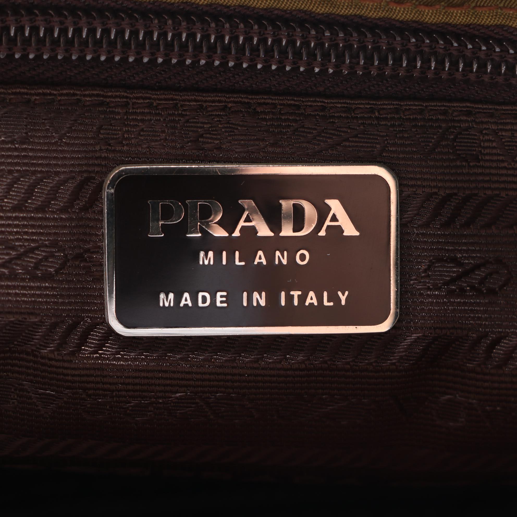 Prada Tessuto City Nylon Shoulder Tote in Bruciato