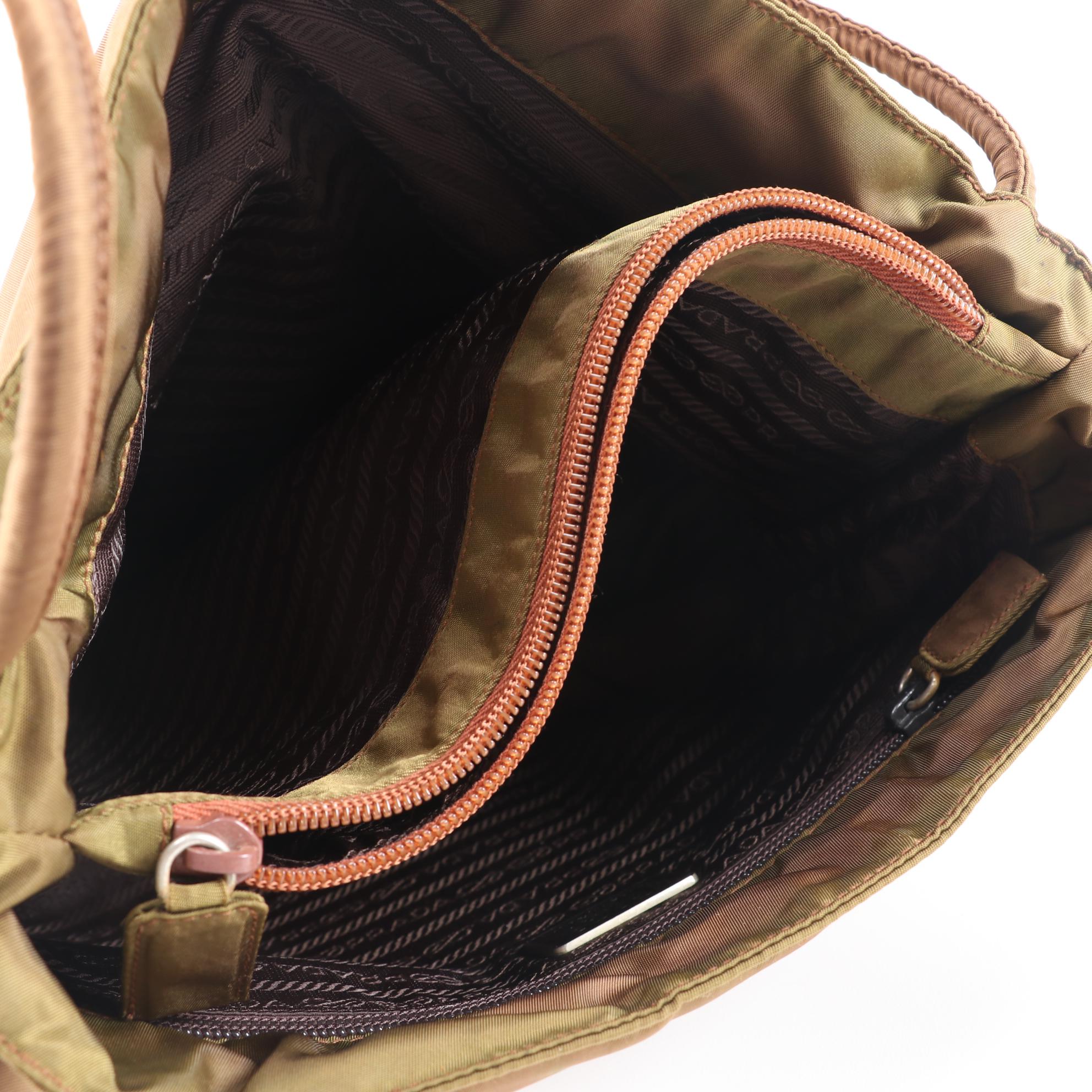 Prada Tessuto City Nylon Shoulder Tote in Bruciato