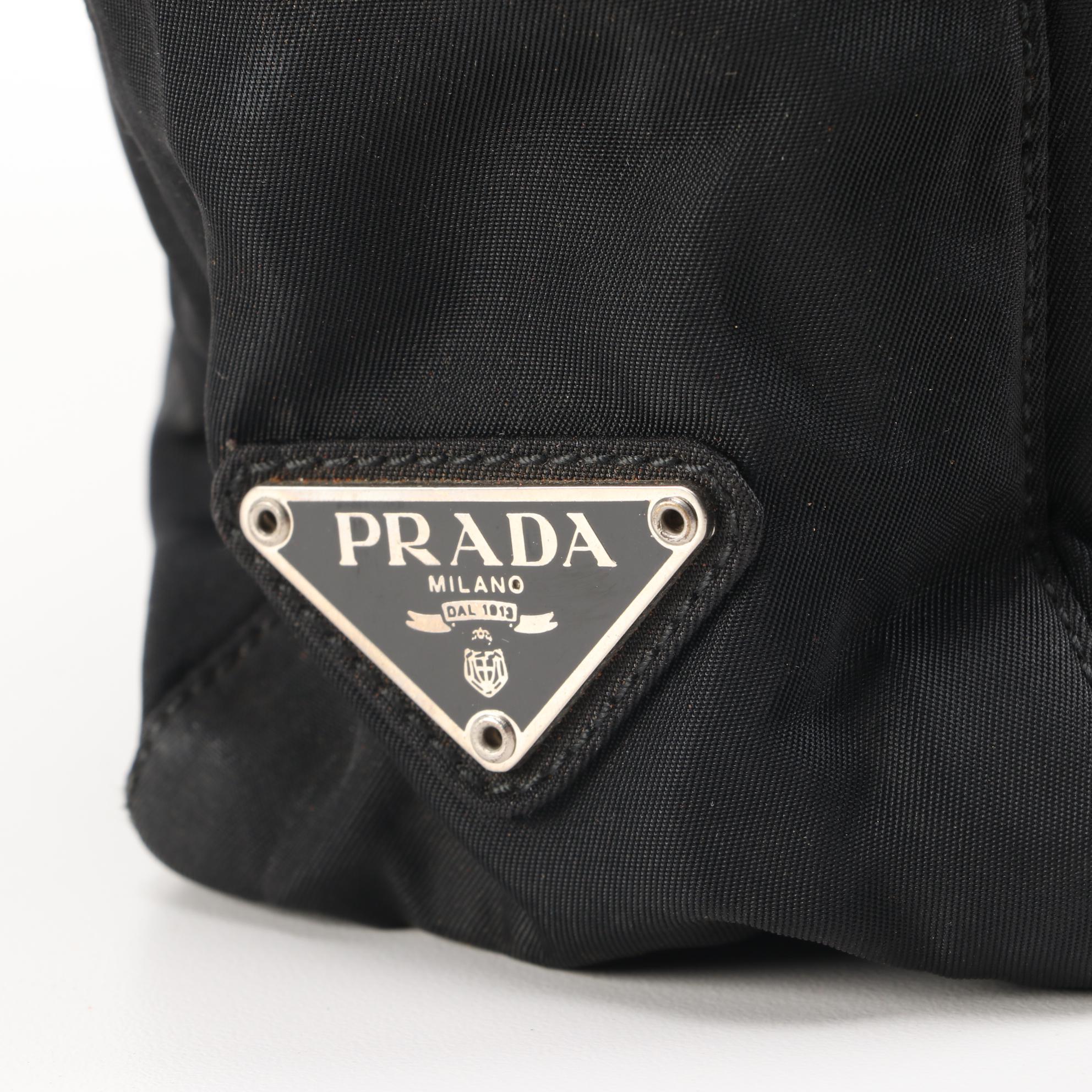 Prada Black Nylon Shoulder Tote