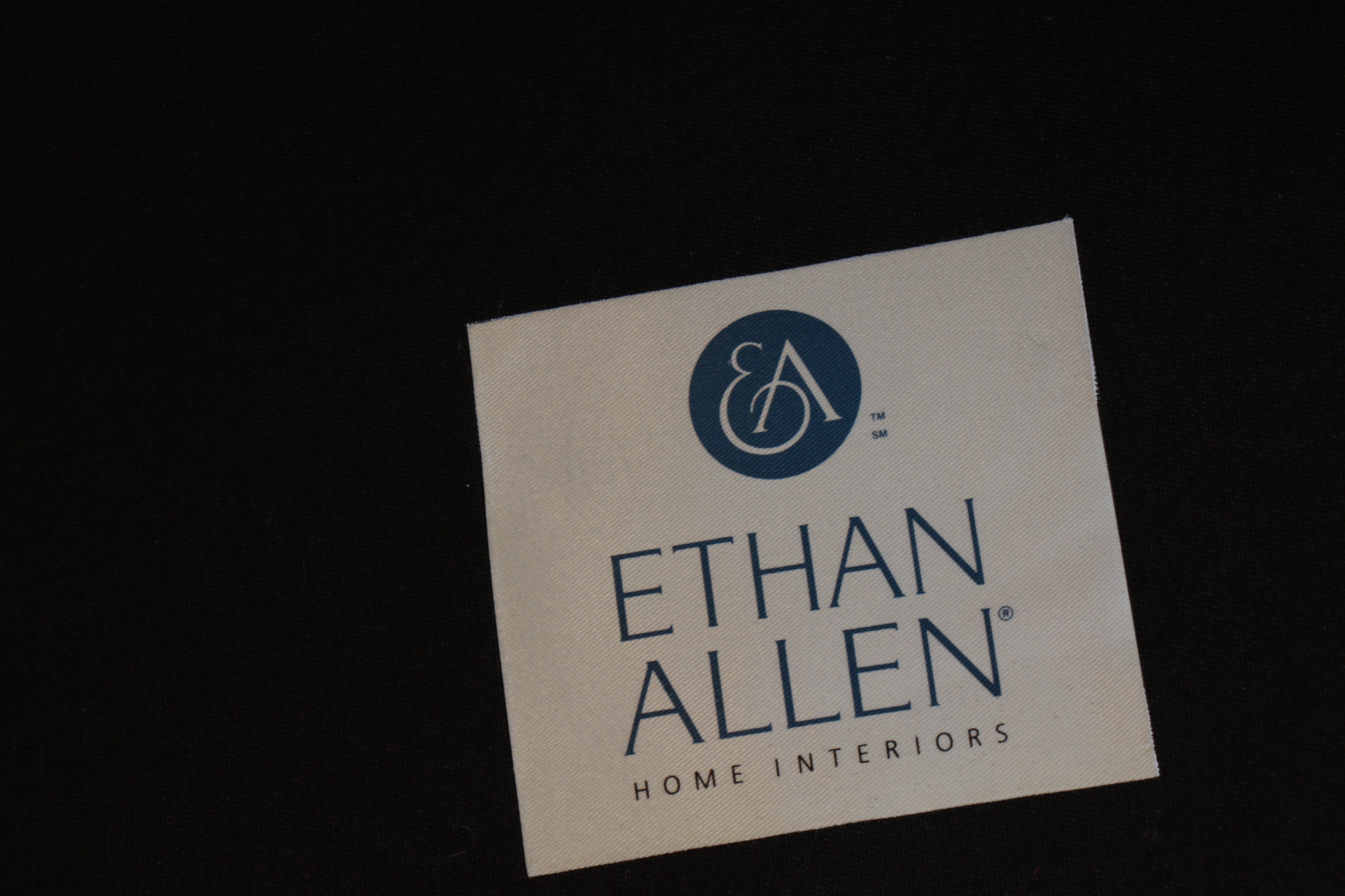 Ethan Allen Queen Anne-Style Leather-Upholstered Wingback Armchair