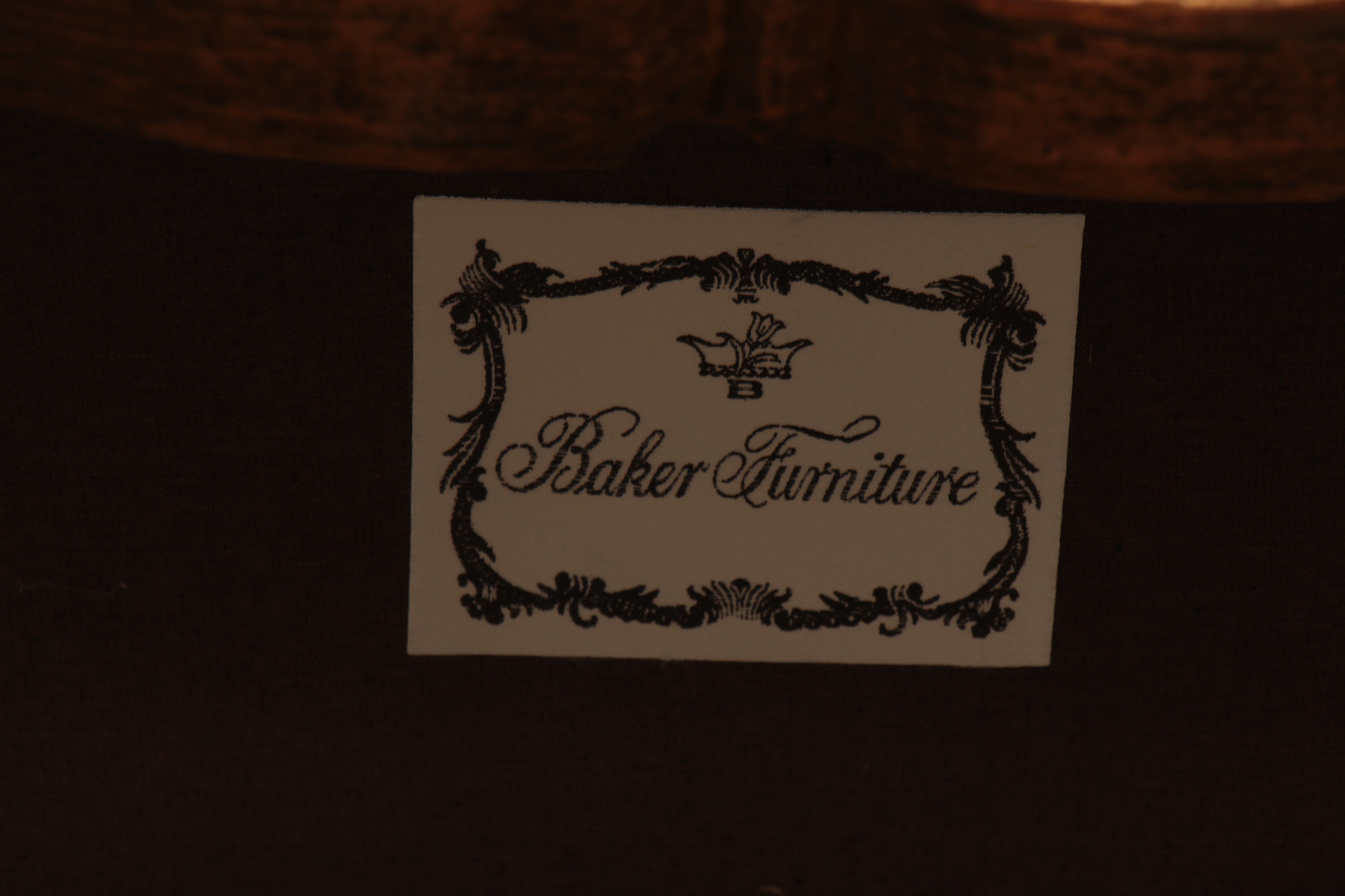 Baker Turkish Kilim-Upholstered French Provincial-Style Wingback Armchair