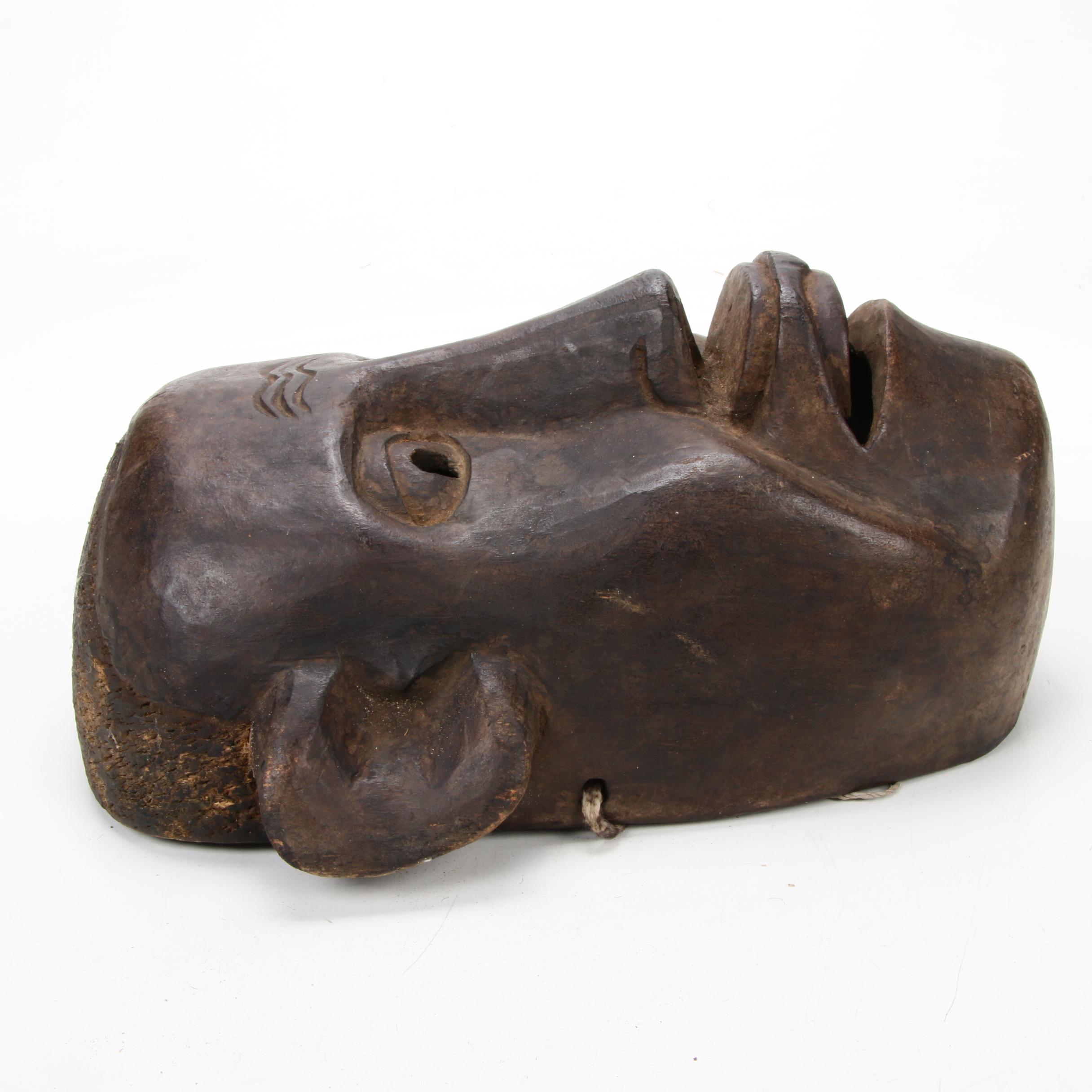 Makonde Style Mask Featuring Depiction of Top Lip Plate, East Africa