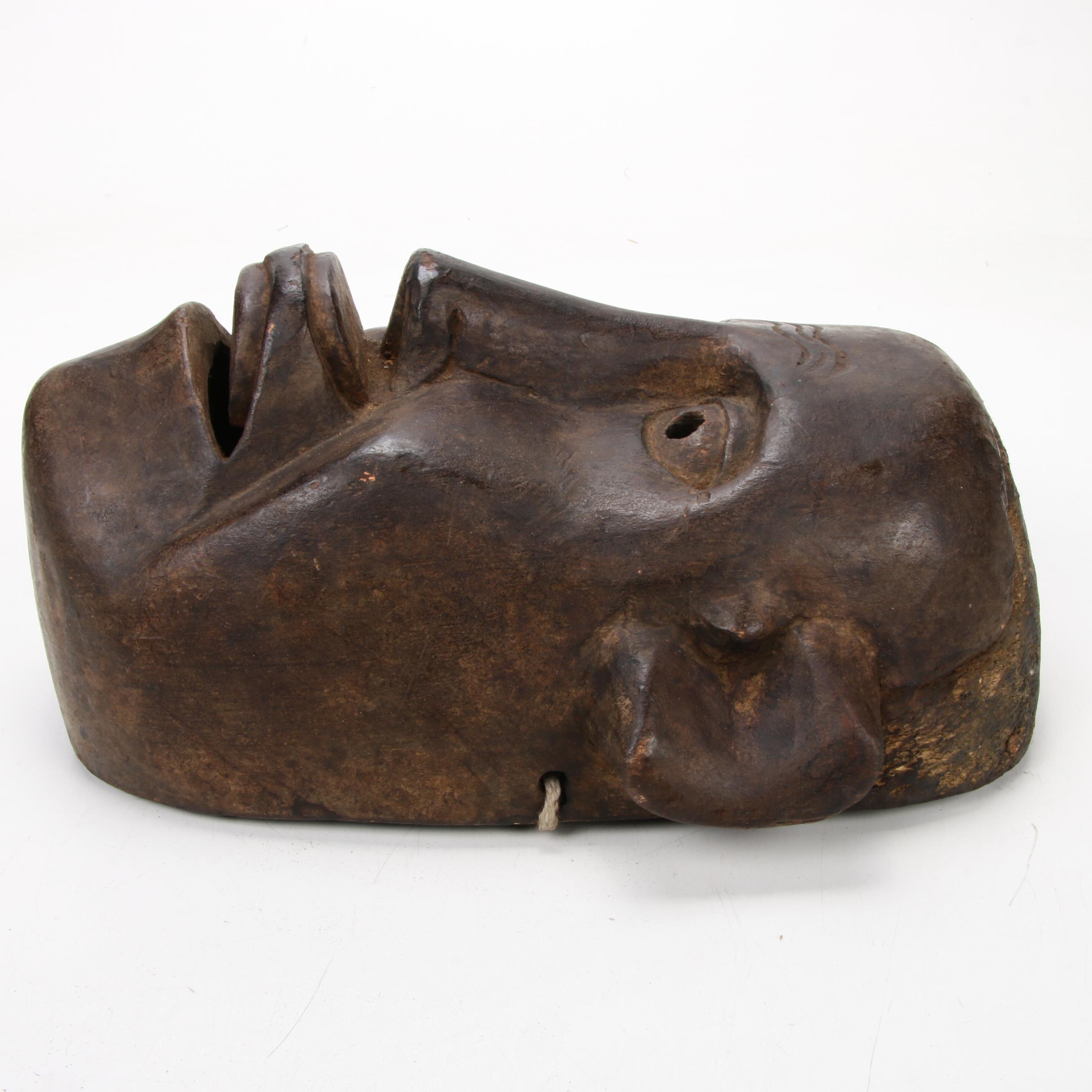 Makonde Style Mask Featuring Depiction of Top Lip Plate, East Africa