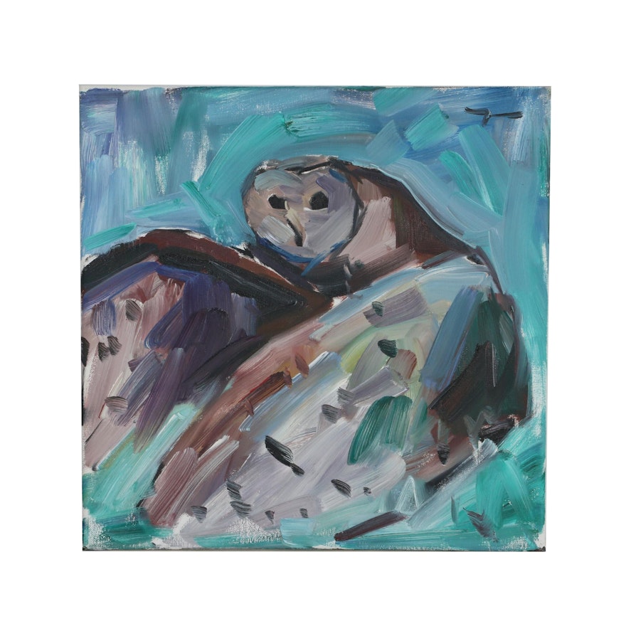 Jose Trujillo Oil Painting "Barn Owl", 2019