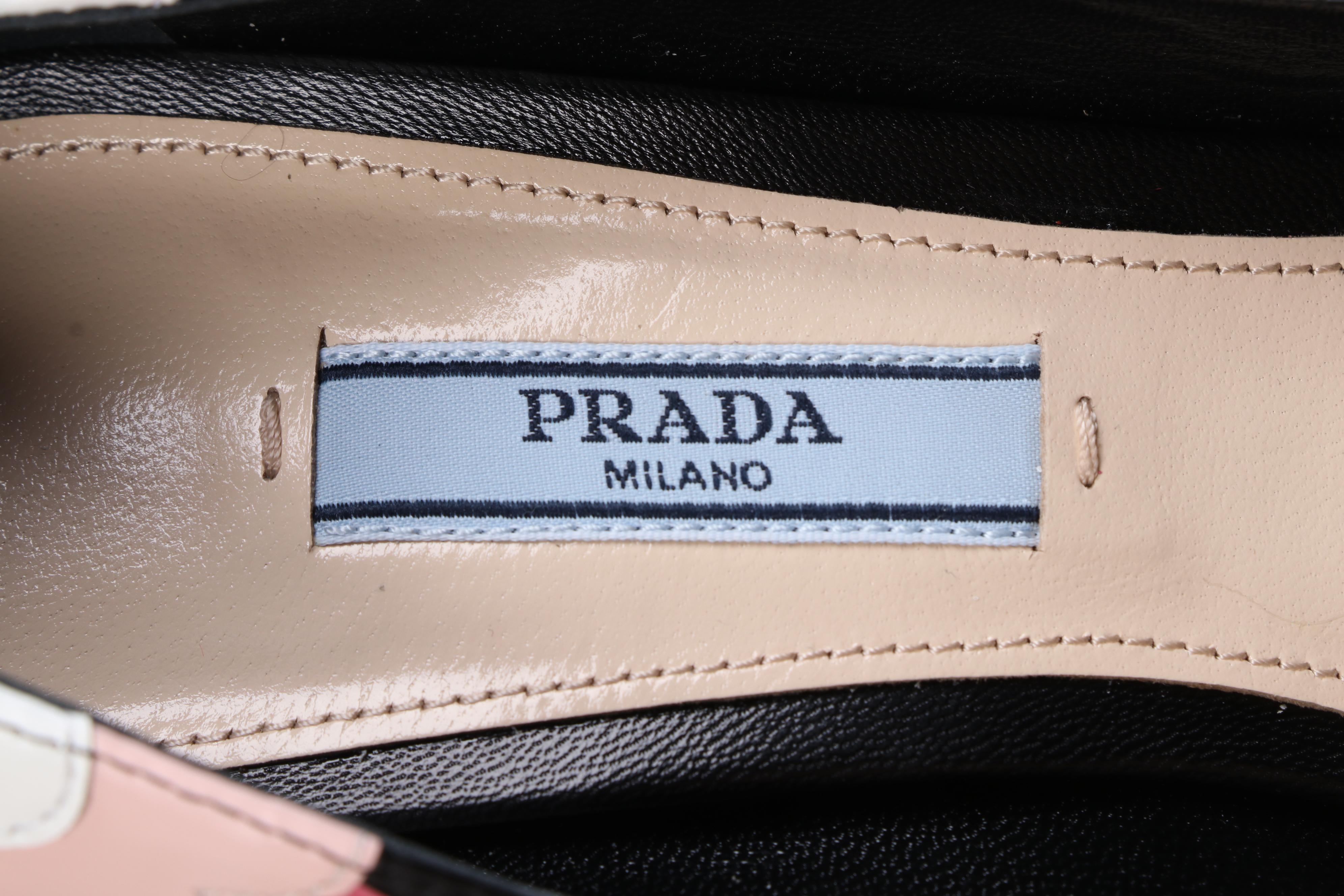 Prada Capretto Fiori Leather Pointed-Toe Pumps