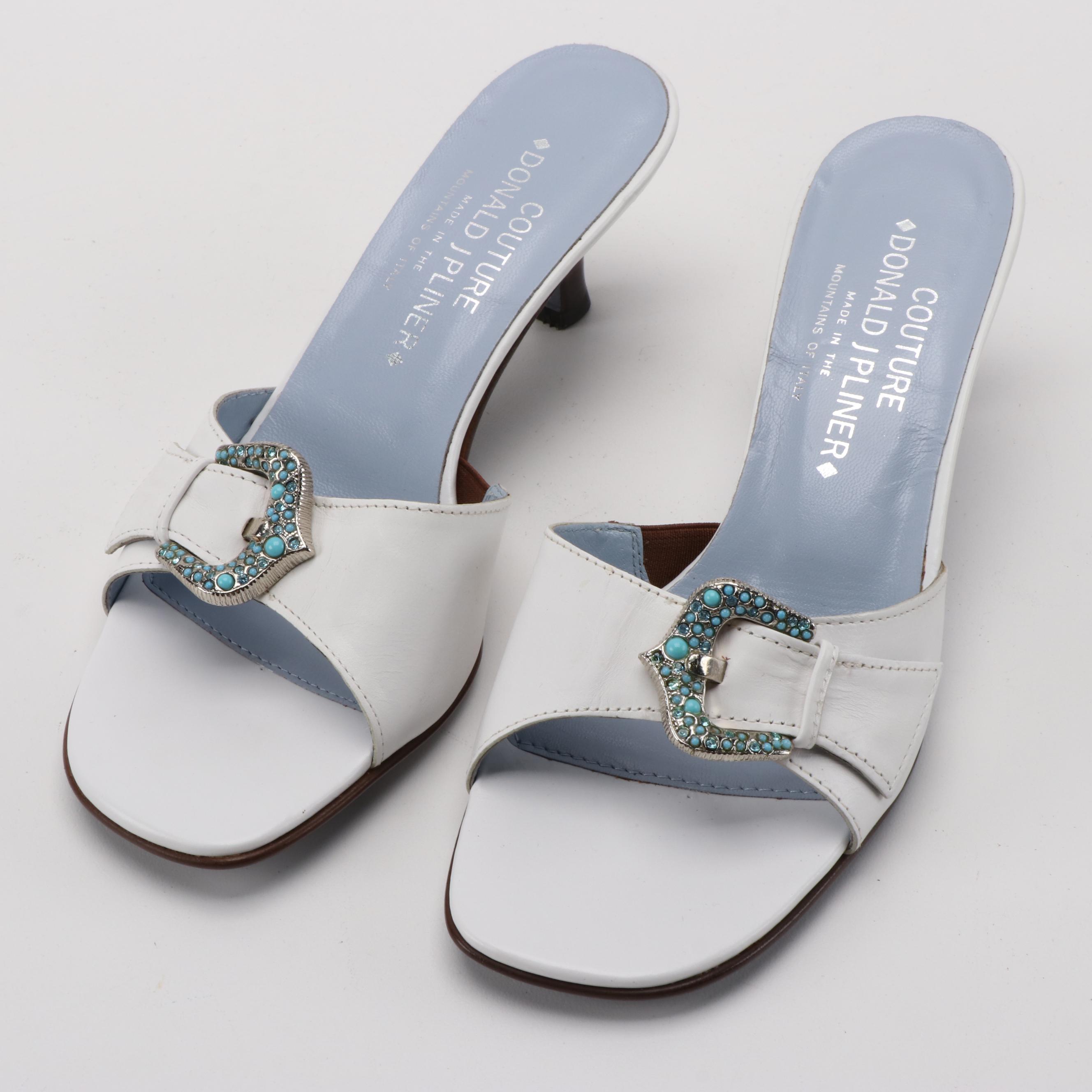 Donald J Pliner Couture Katz and Brighton Patti Leather Slide Sandals