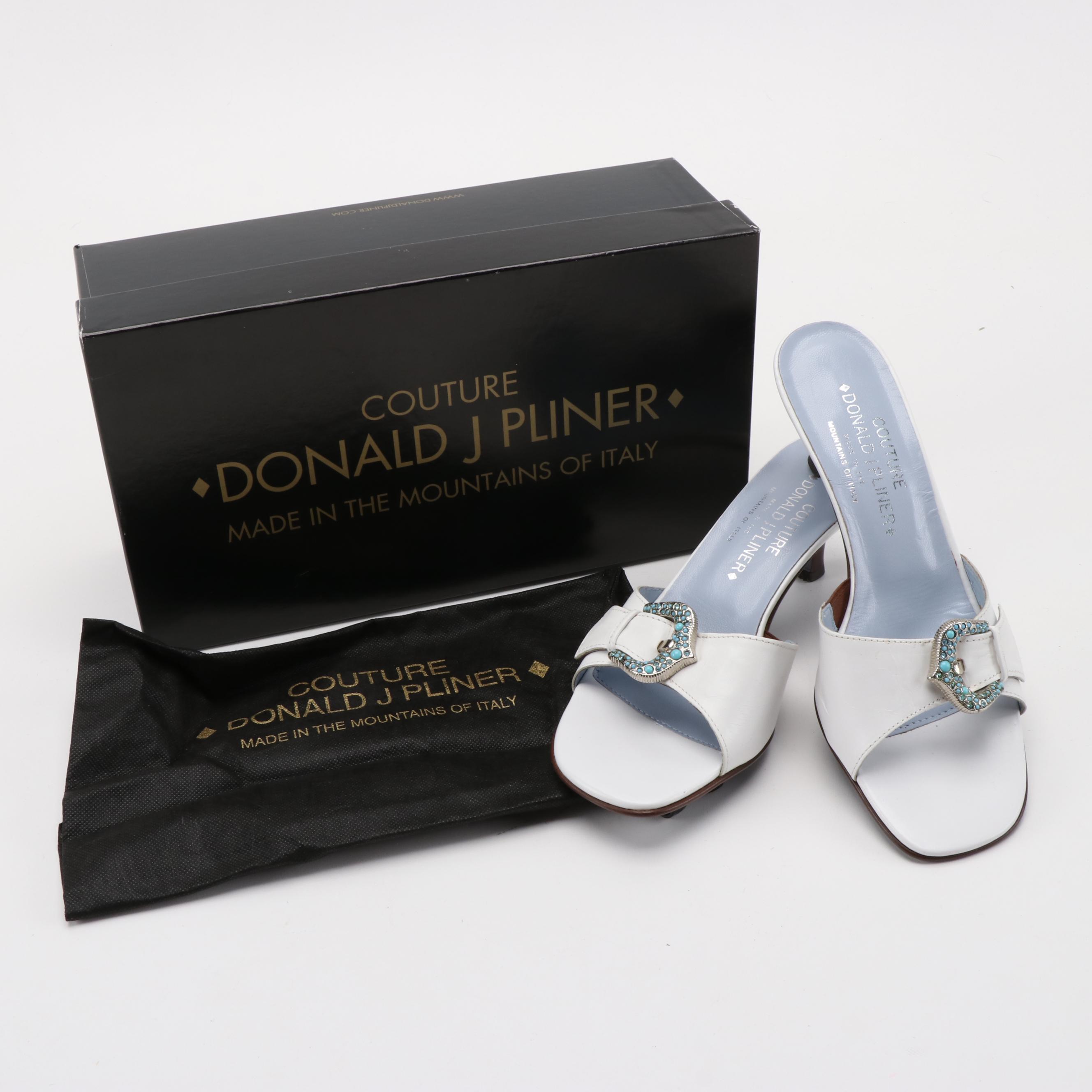Donald J Pliner Couture Katz and Brighton Patti Leather Slide Sandals