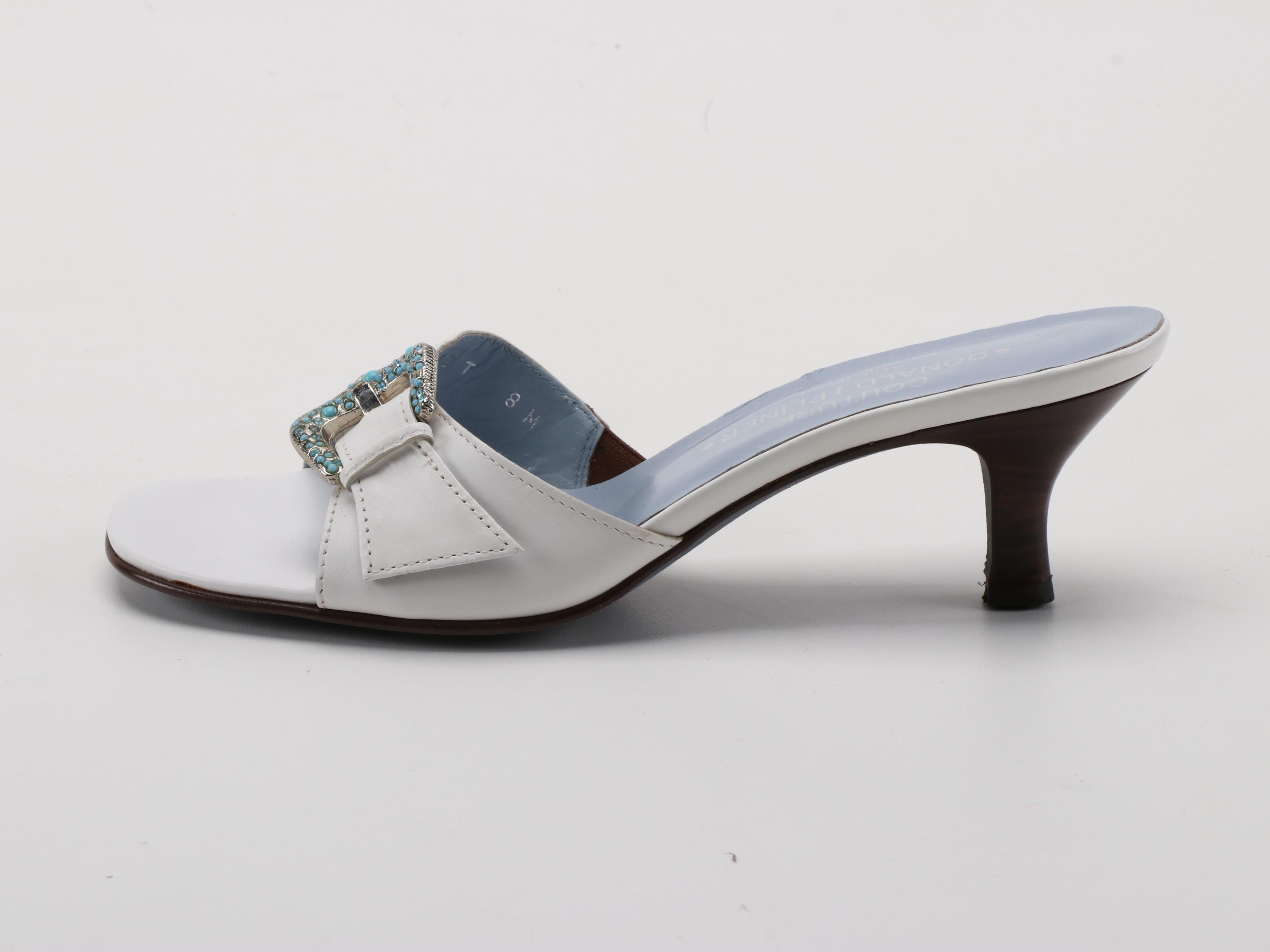 Donald J Pliner Couture Katz and Brighton Patti Leather Slide Sandals