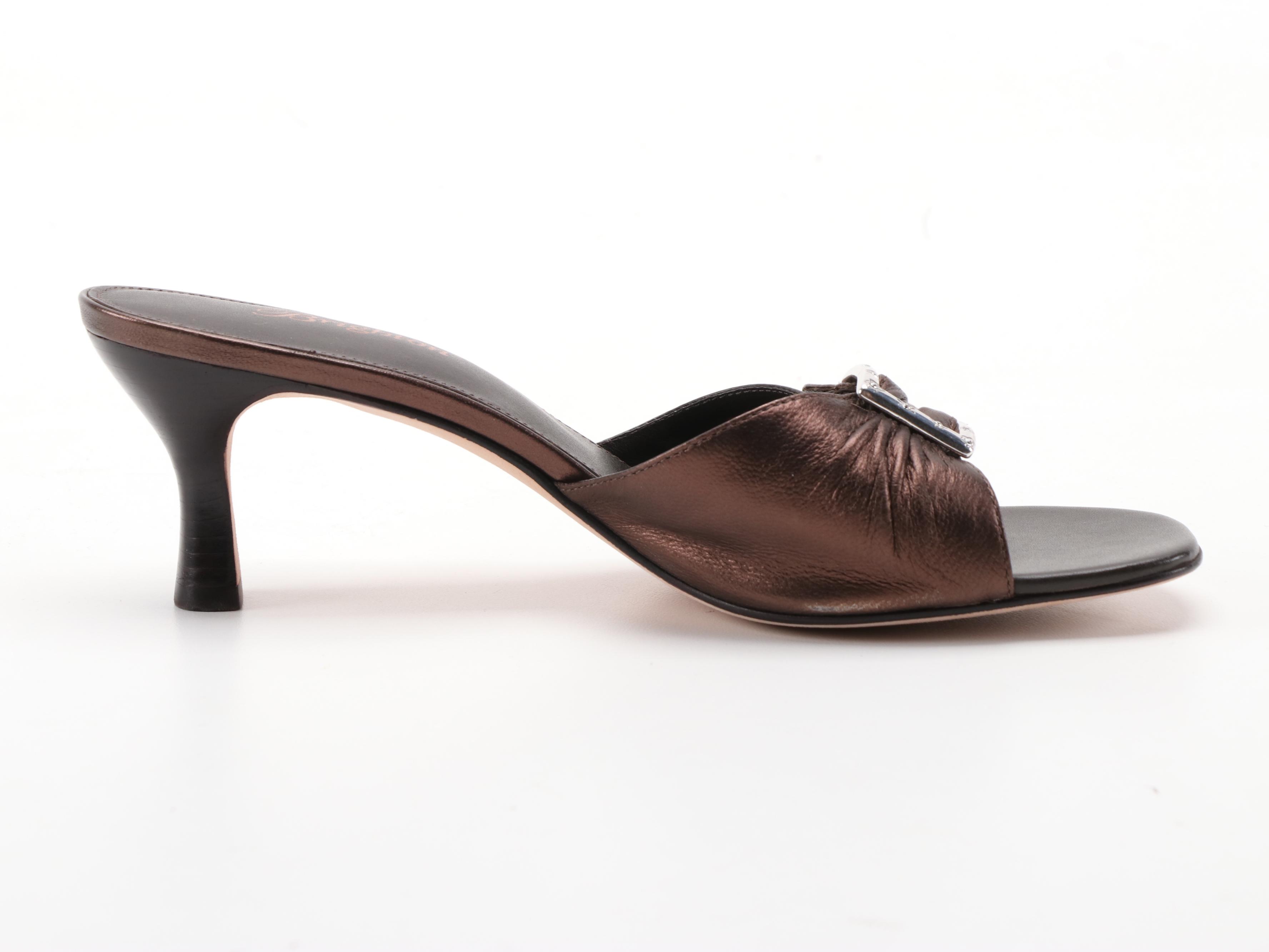 Donald J Pliner Couture Katz and Brighton Patti Leather Slide Sandals