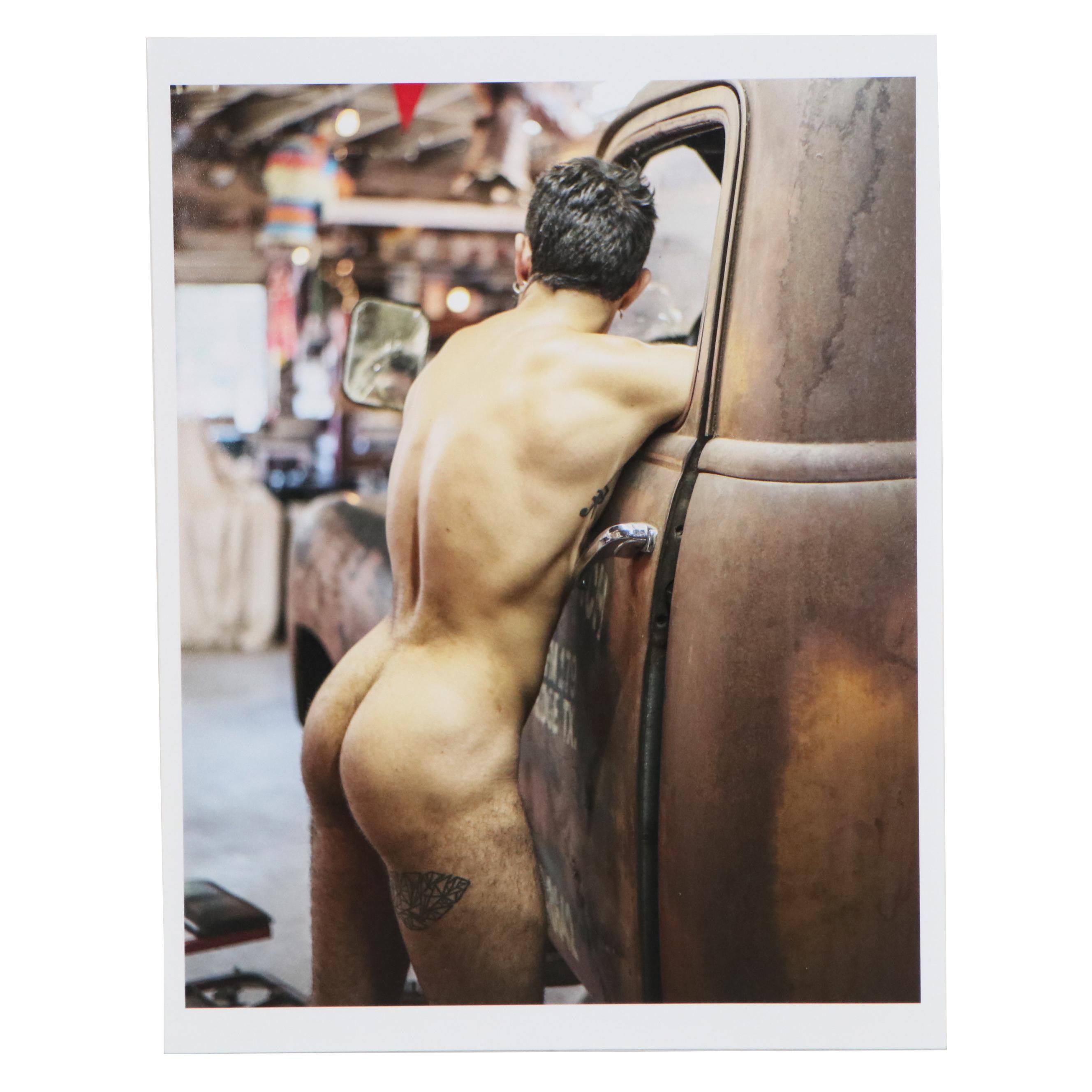 Alan Lyon Digital Photographic Print of Nude Male with Truck "Jared"