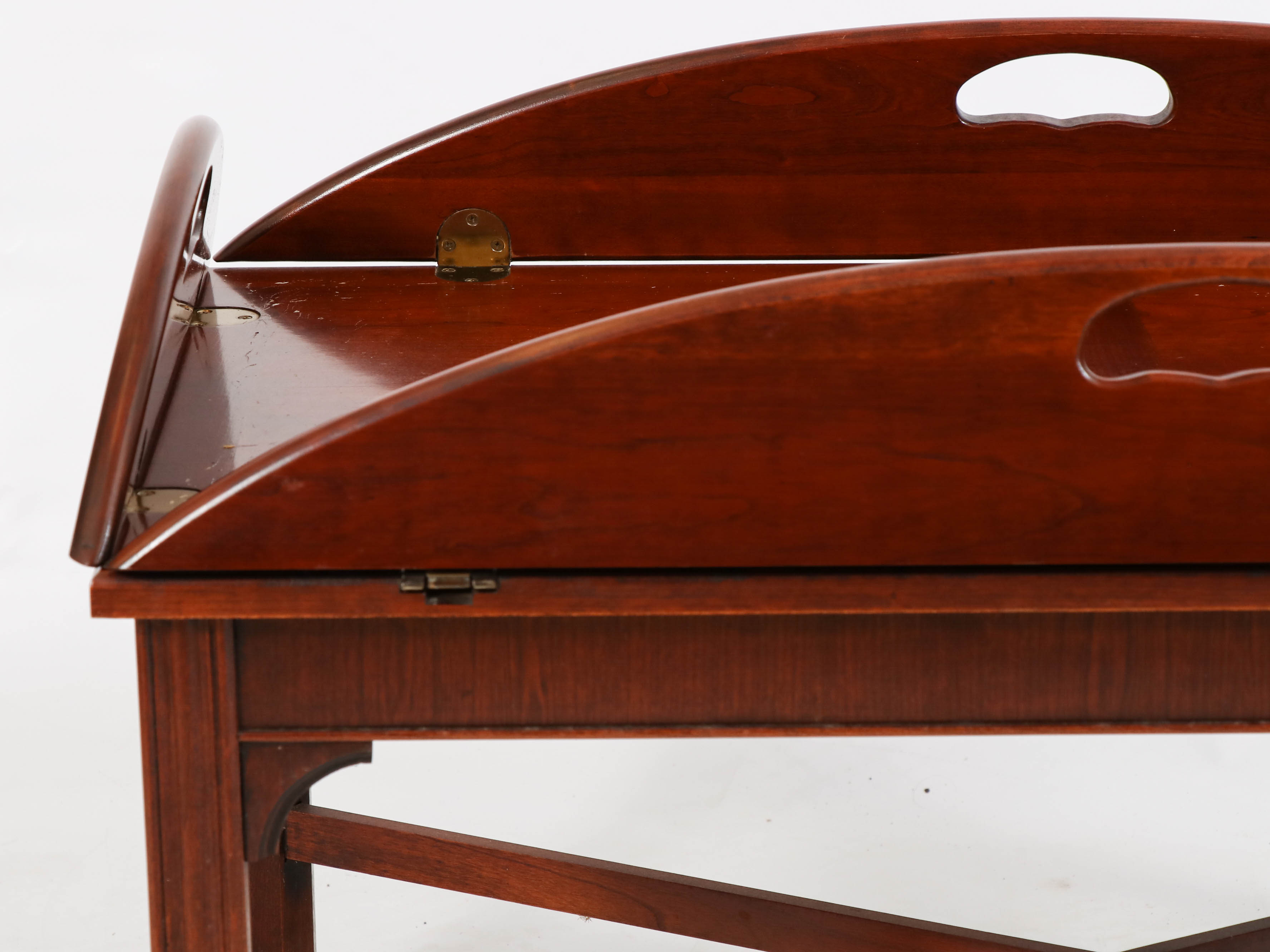 Chippendale Style Wood Butler's Tray Table, Late 20th Century