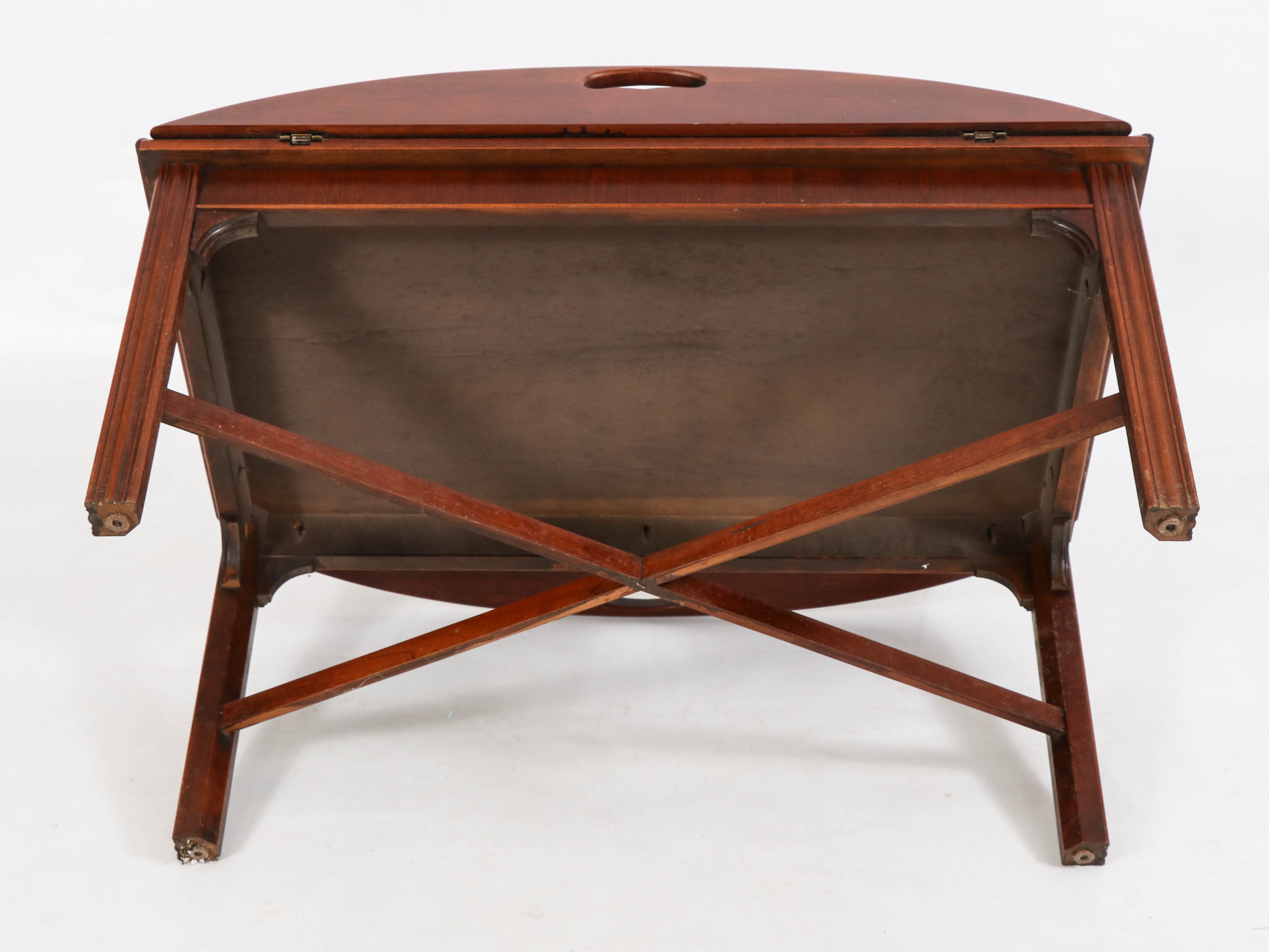 Chippendale Style Wood Butler's Tray Table, Late 20th Century