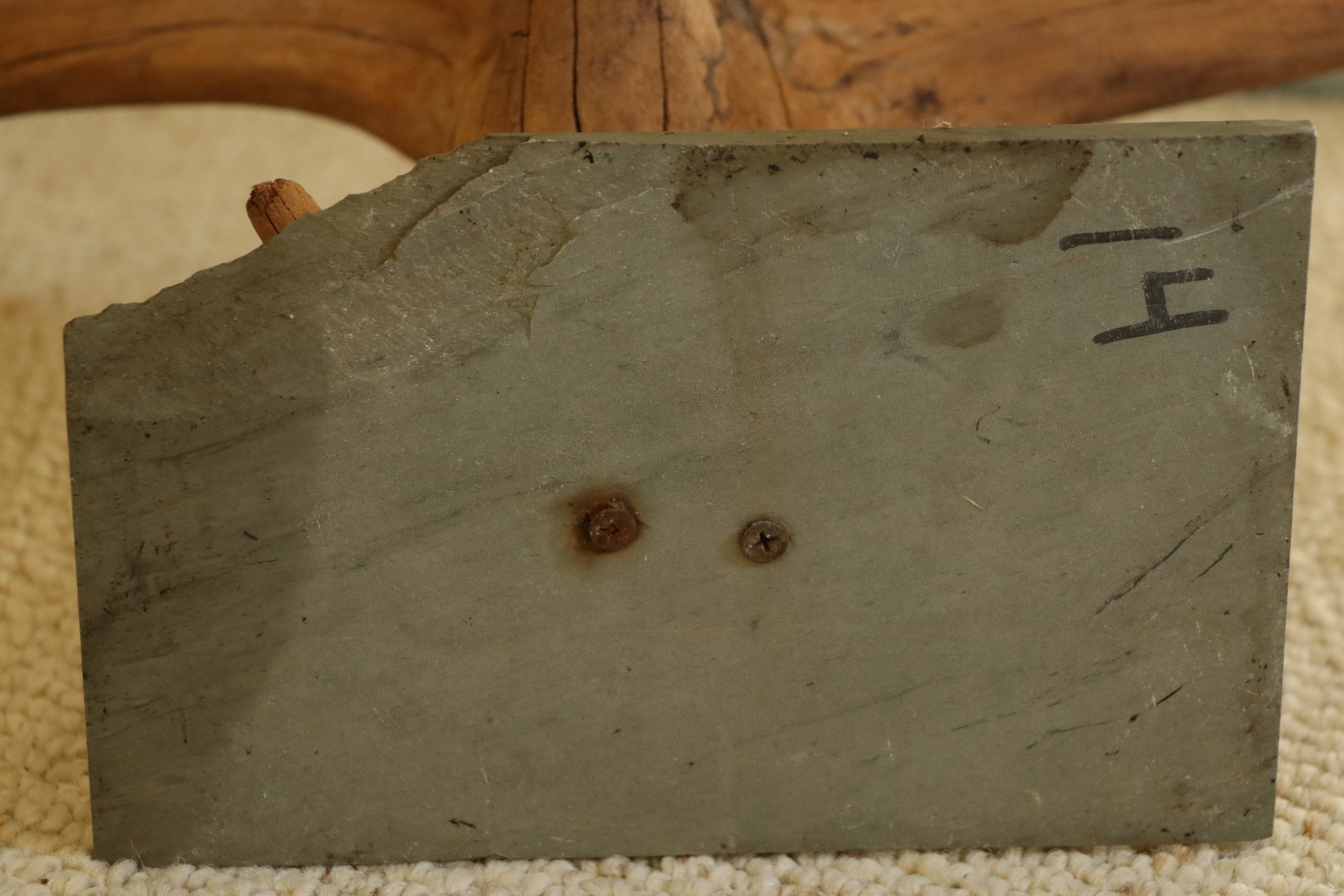 Driftwood Sculptures on Slate Bases, 20th Century