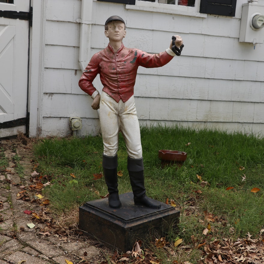 Cast Iron Lawn Jockey Statue, Early to Mid 20th Century