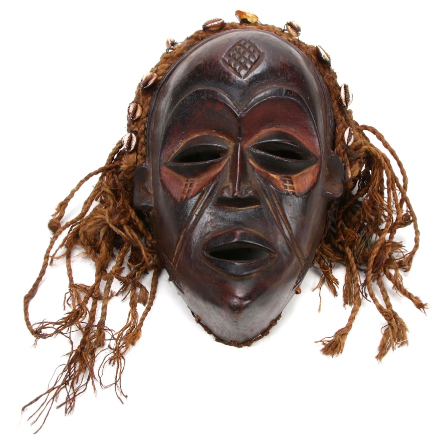 Chokwe Carved Wooden Mask, Central Africa