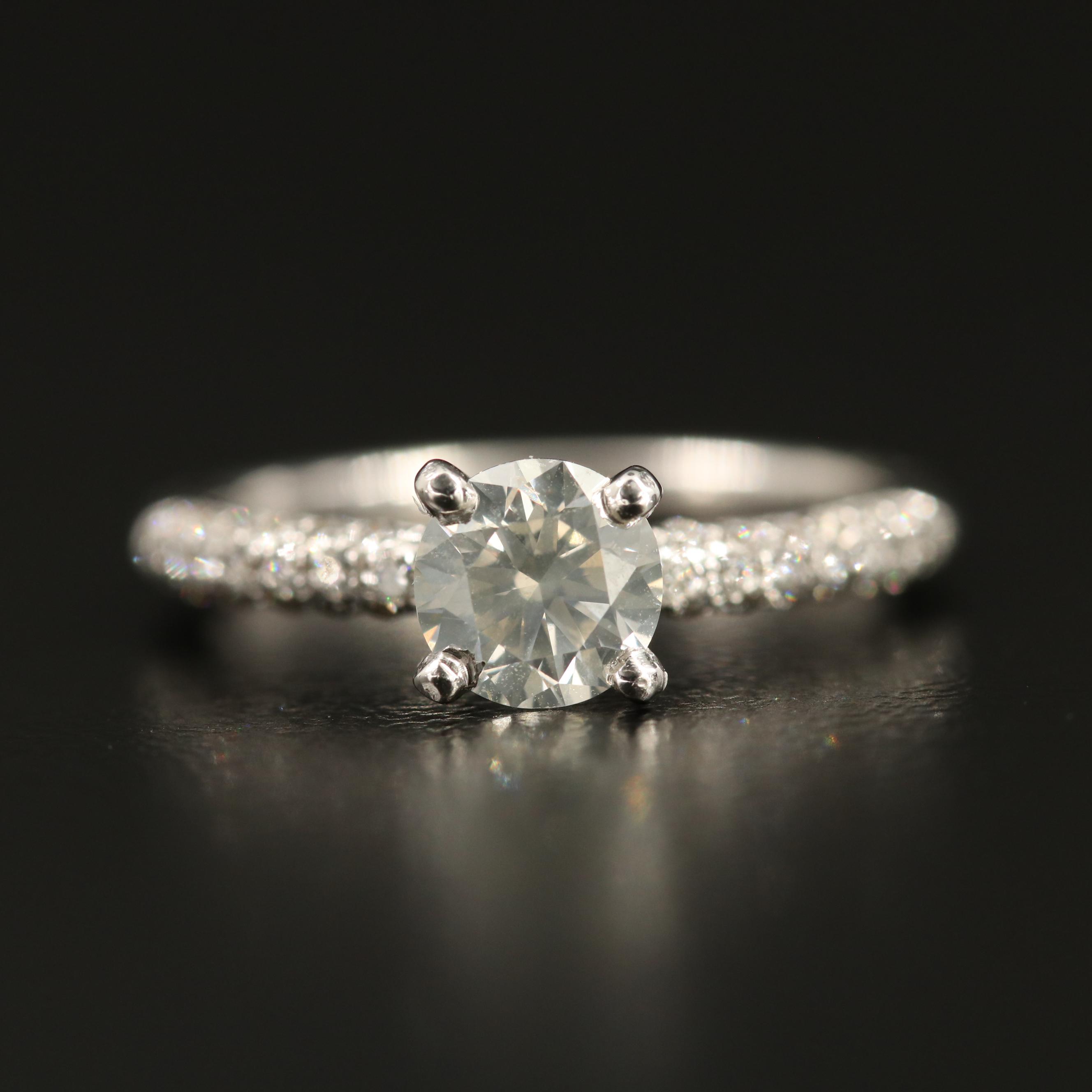 18K and Platinum Diamond Cathedral Ring