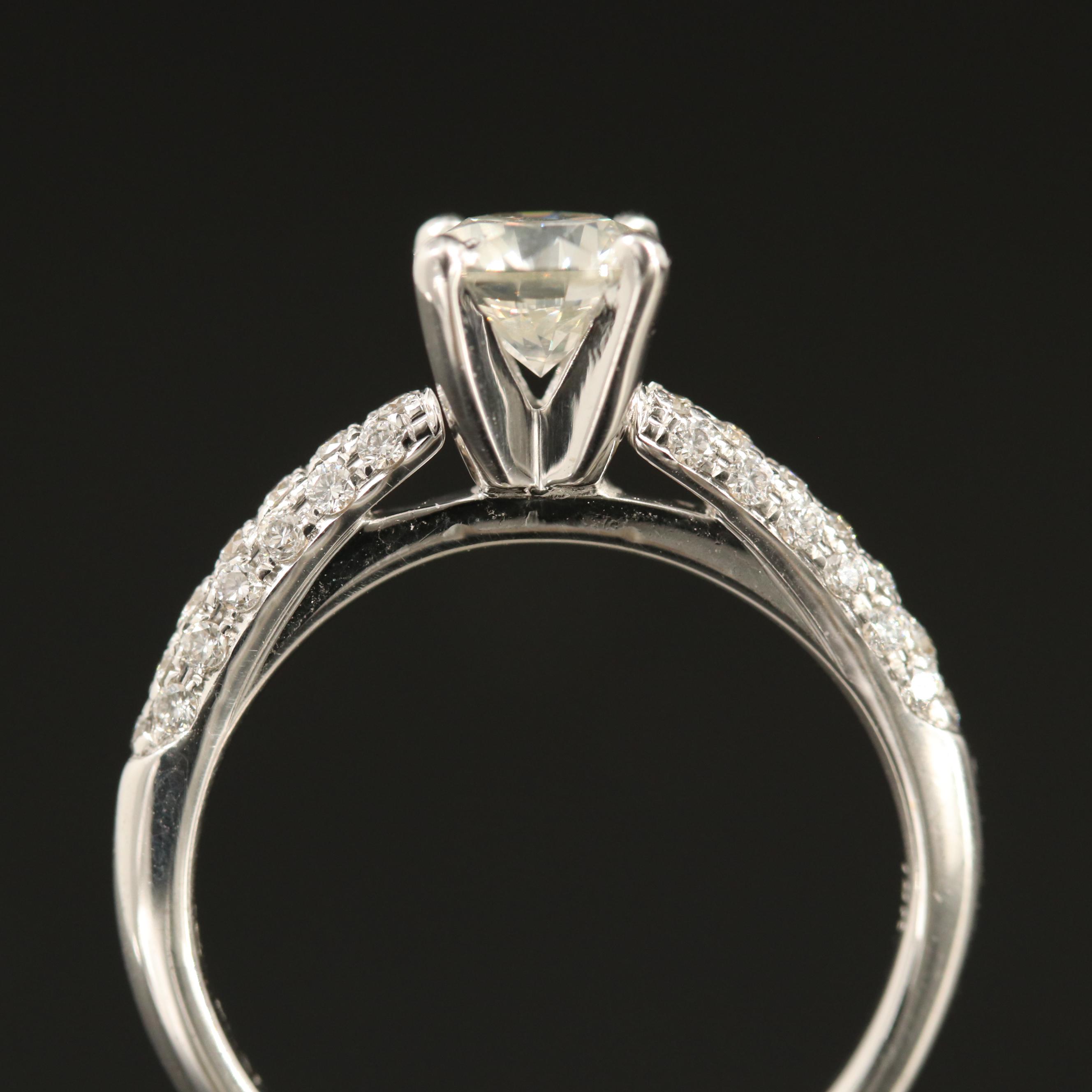 18K and Platinum Diamond Cathedral Ring