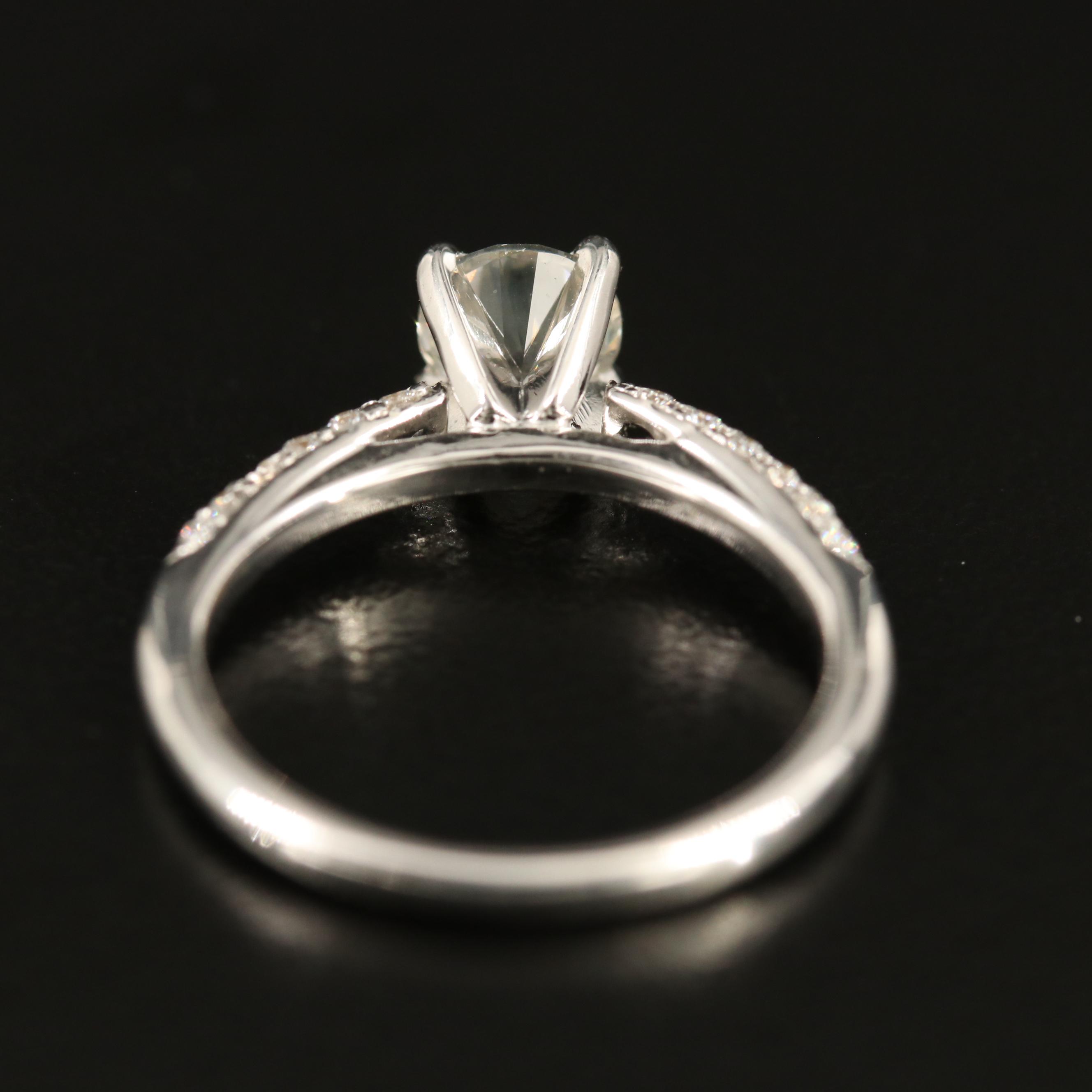 18K and Platinum Diamond Cathedral Ring