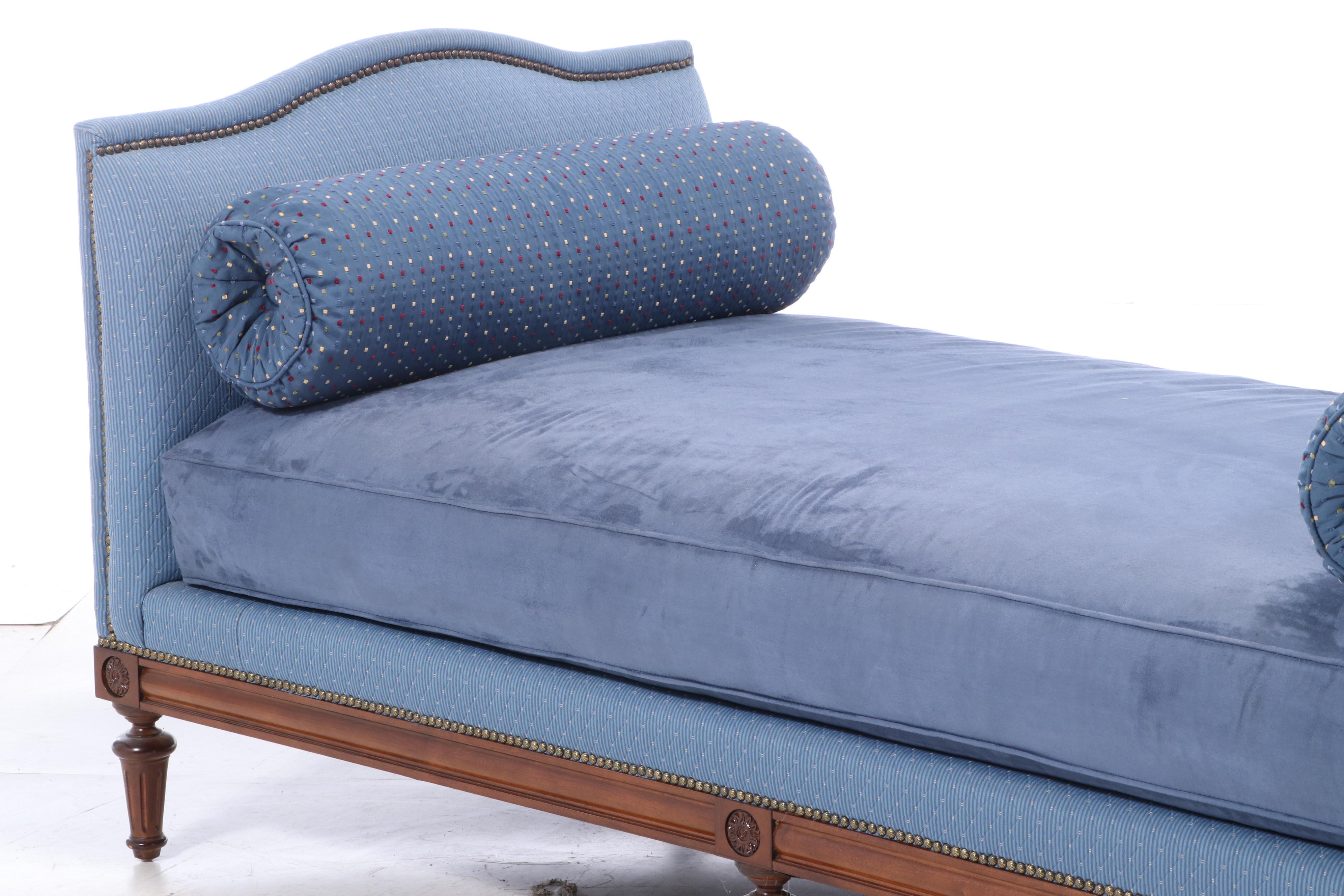 Upholstered Settee with Bolster Accent Pillows