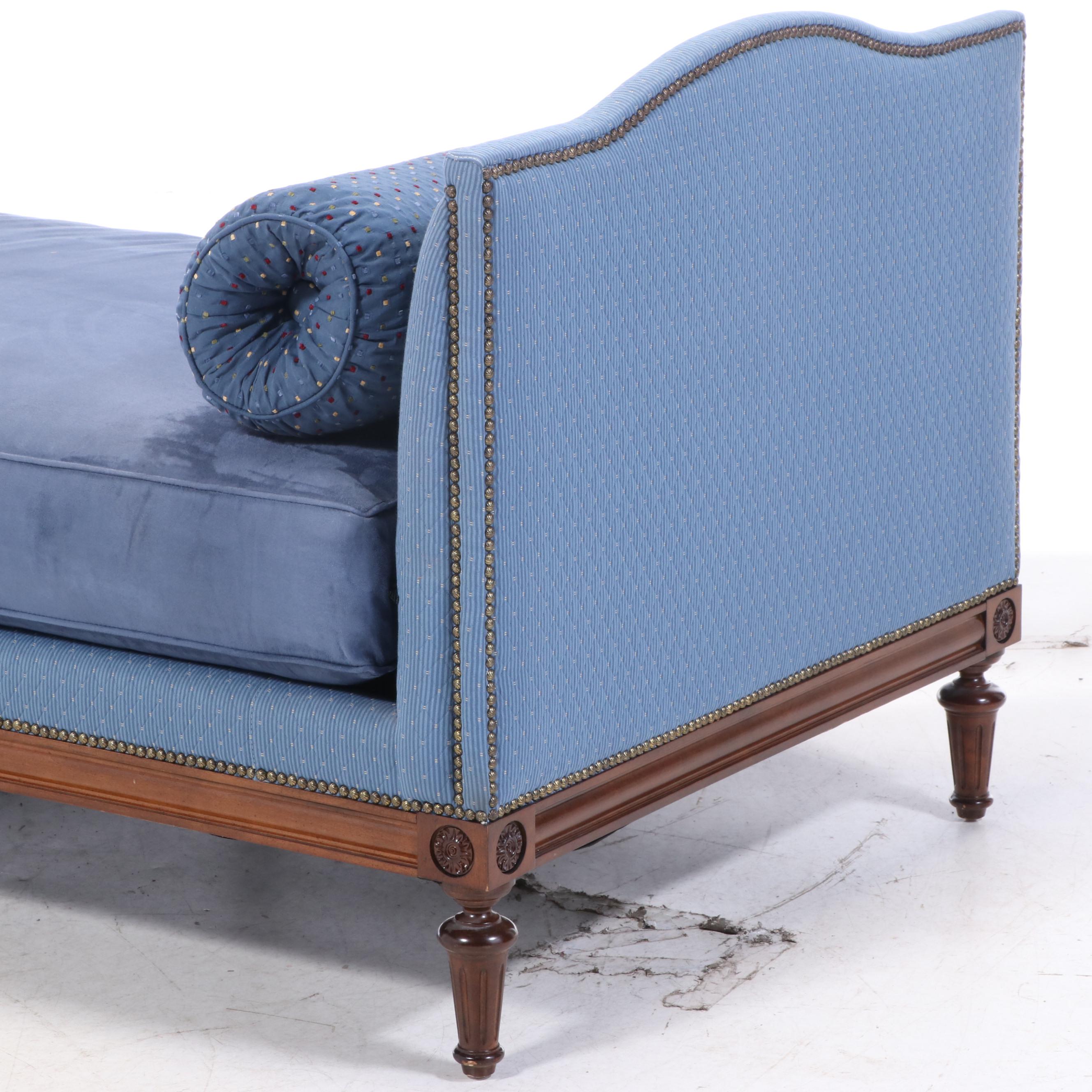 Upholstered Settee with Bolster Accent Pillows