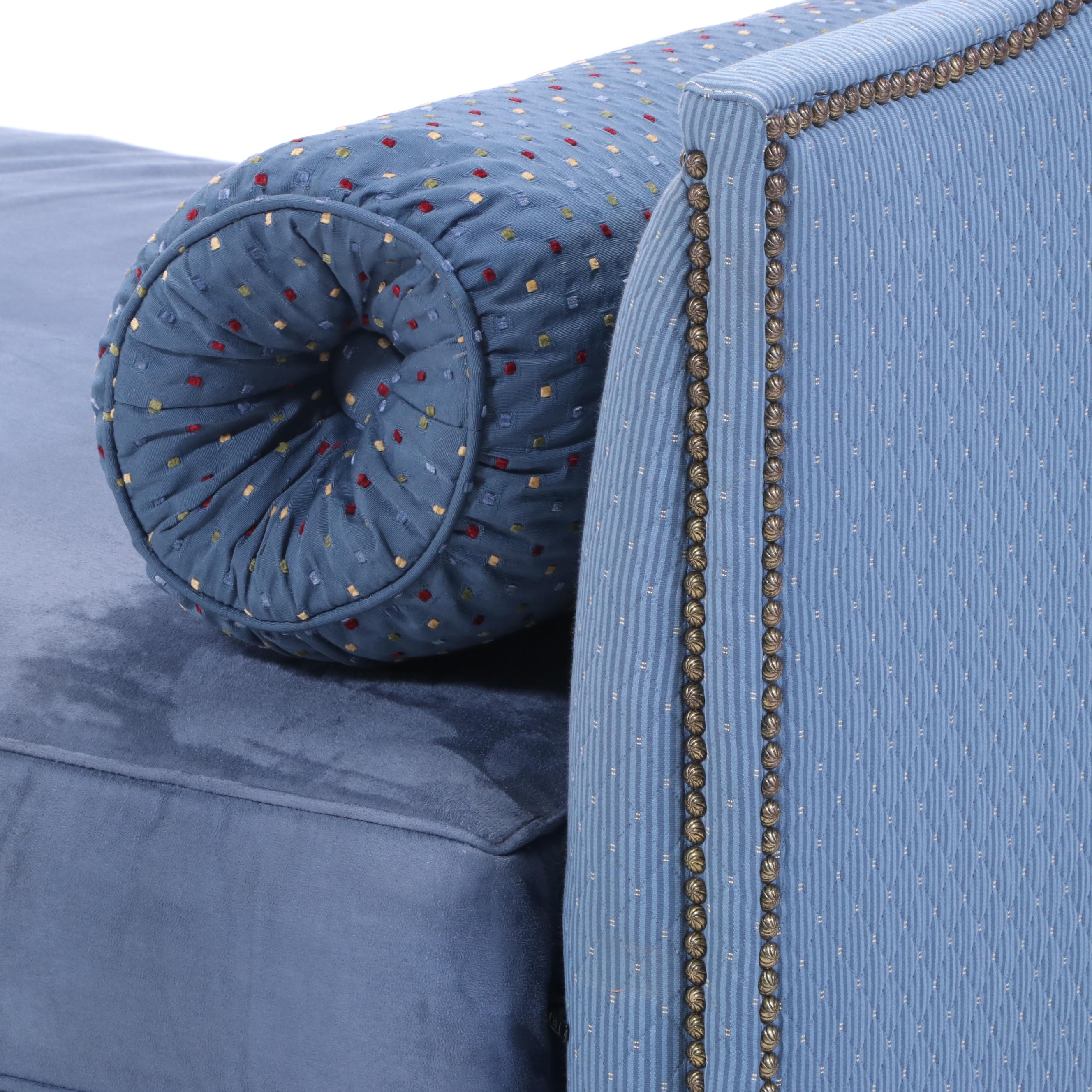 Upholstered Settee with Bolster Accent Pillows