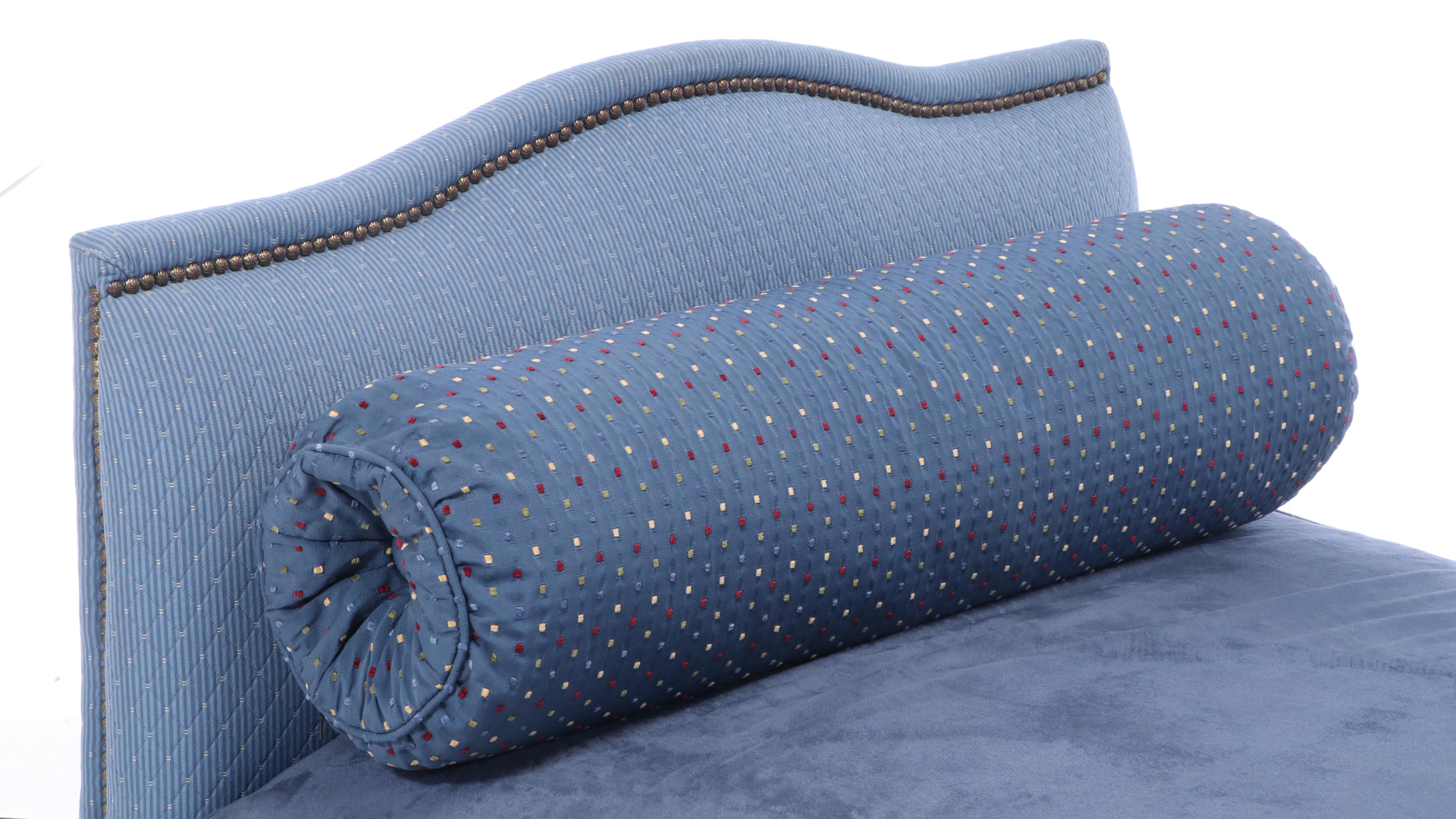 Upholstered Settee with Bolster Accent Pillows