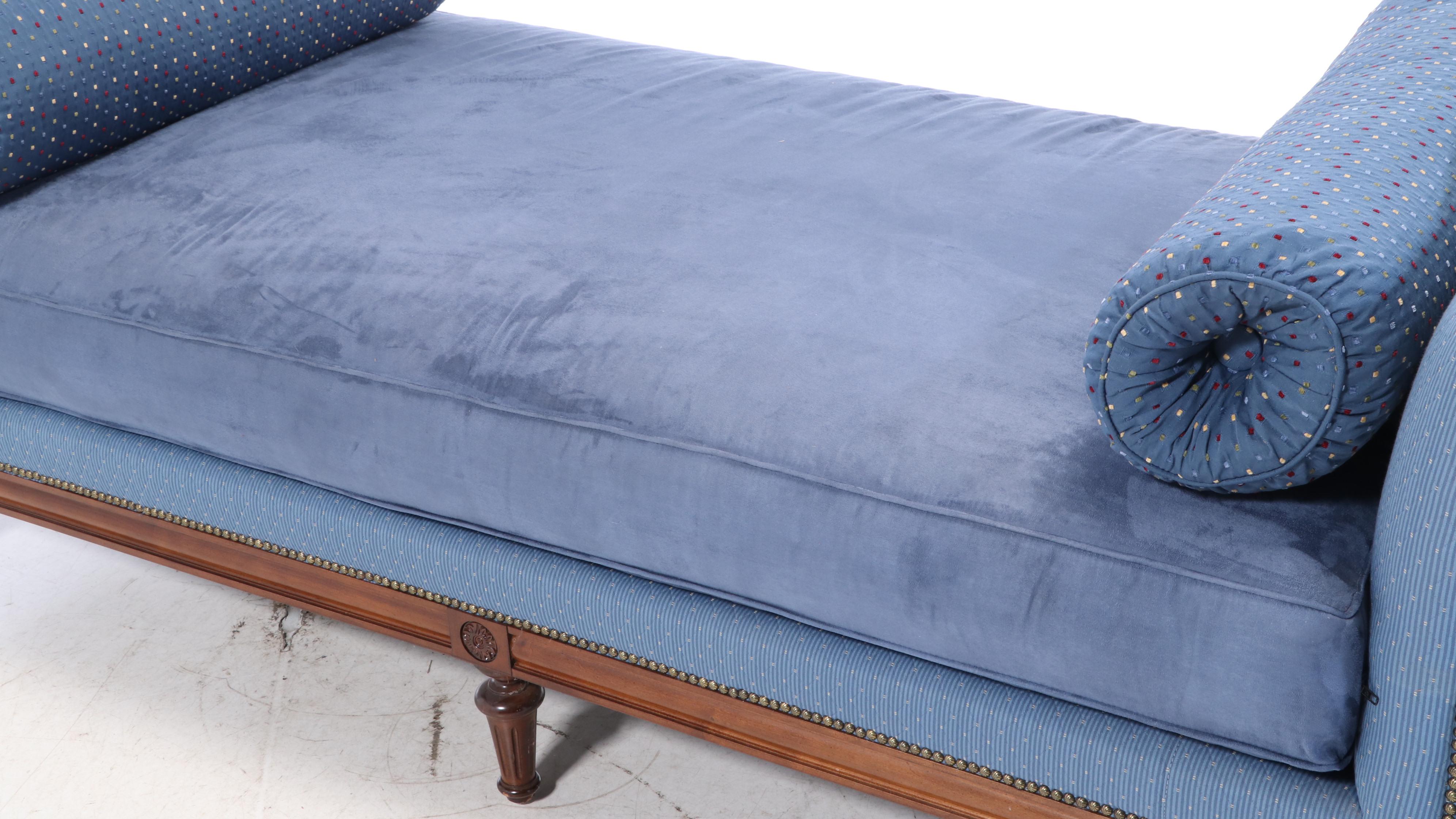 Upholstered Settee with Bolster Accent Pillows