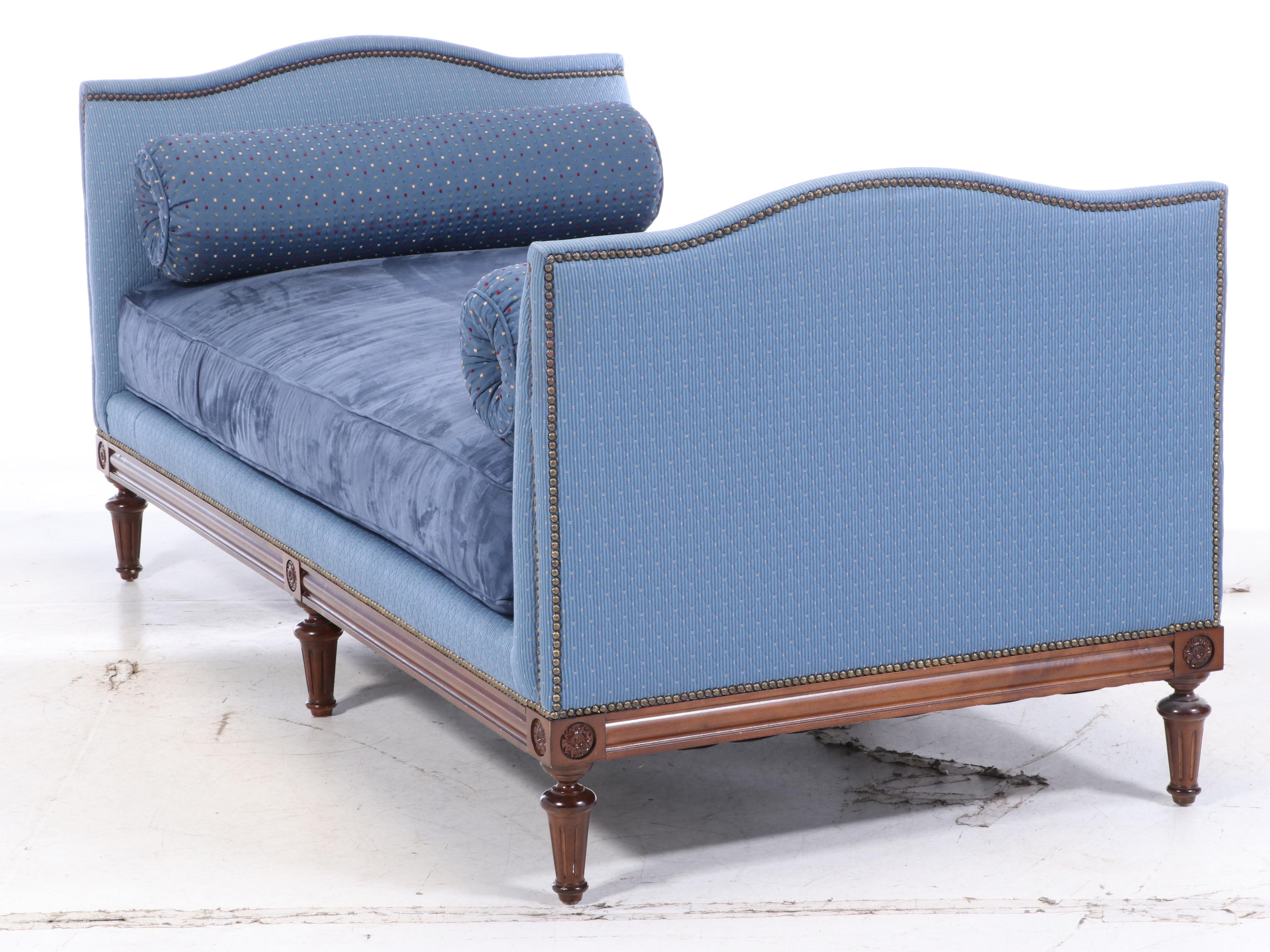 Upholstered Settee with Bolster Accent Pillows