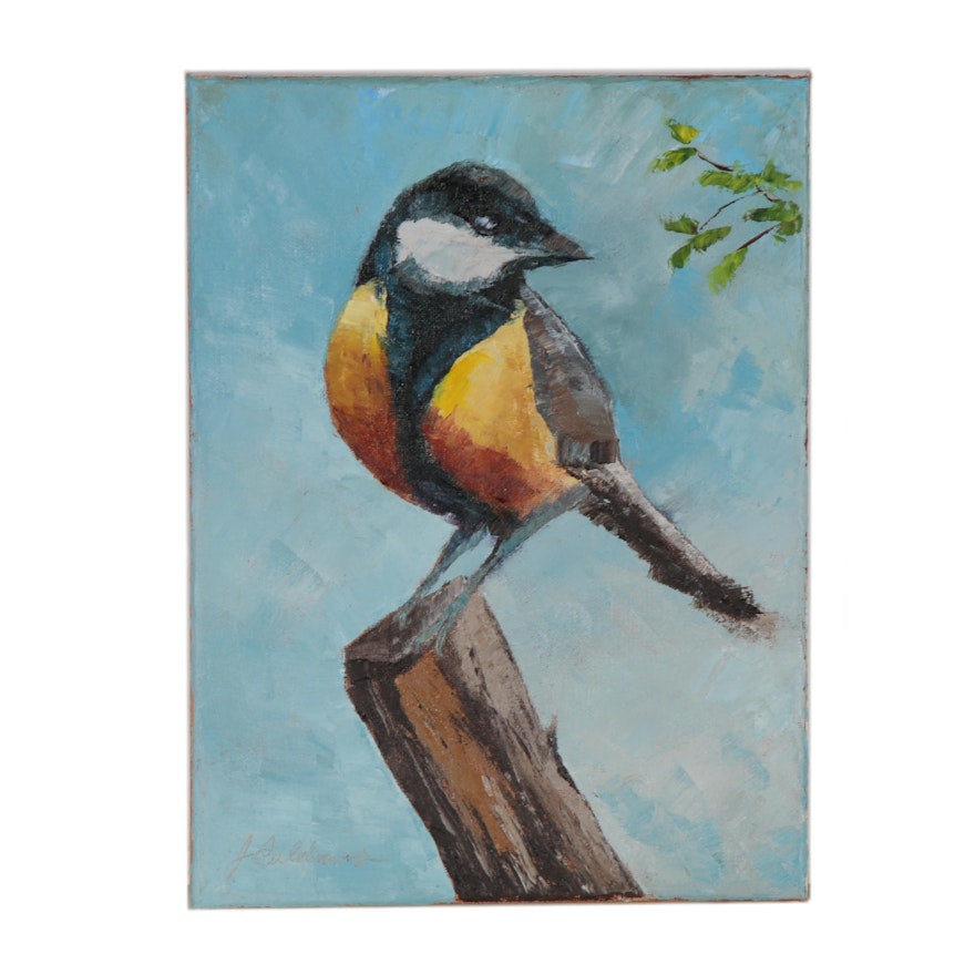 James Baldoumas Oil Painting "Bird on a Perch", 2020