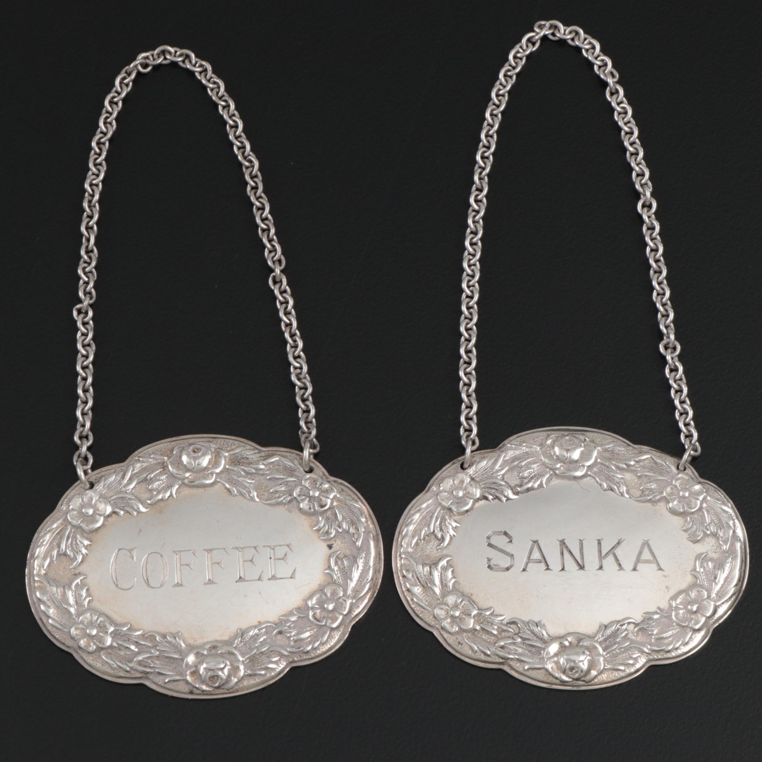 S. Kirk & Son Sterling Beverage Tags with Other Sterling Table Accessories